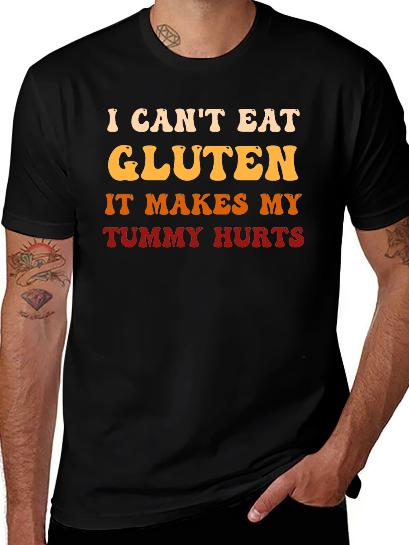 Funny Gluten Intolerance T-Shirt - Tummy Hurts Tee