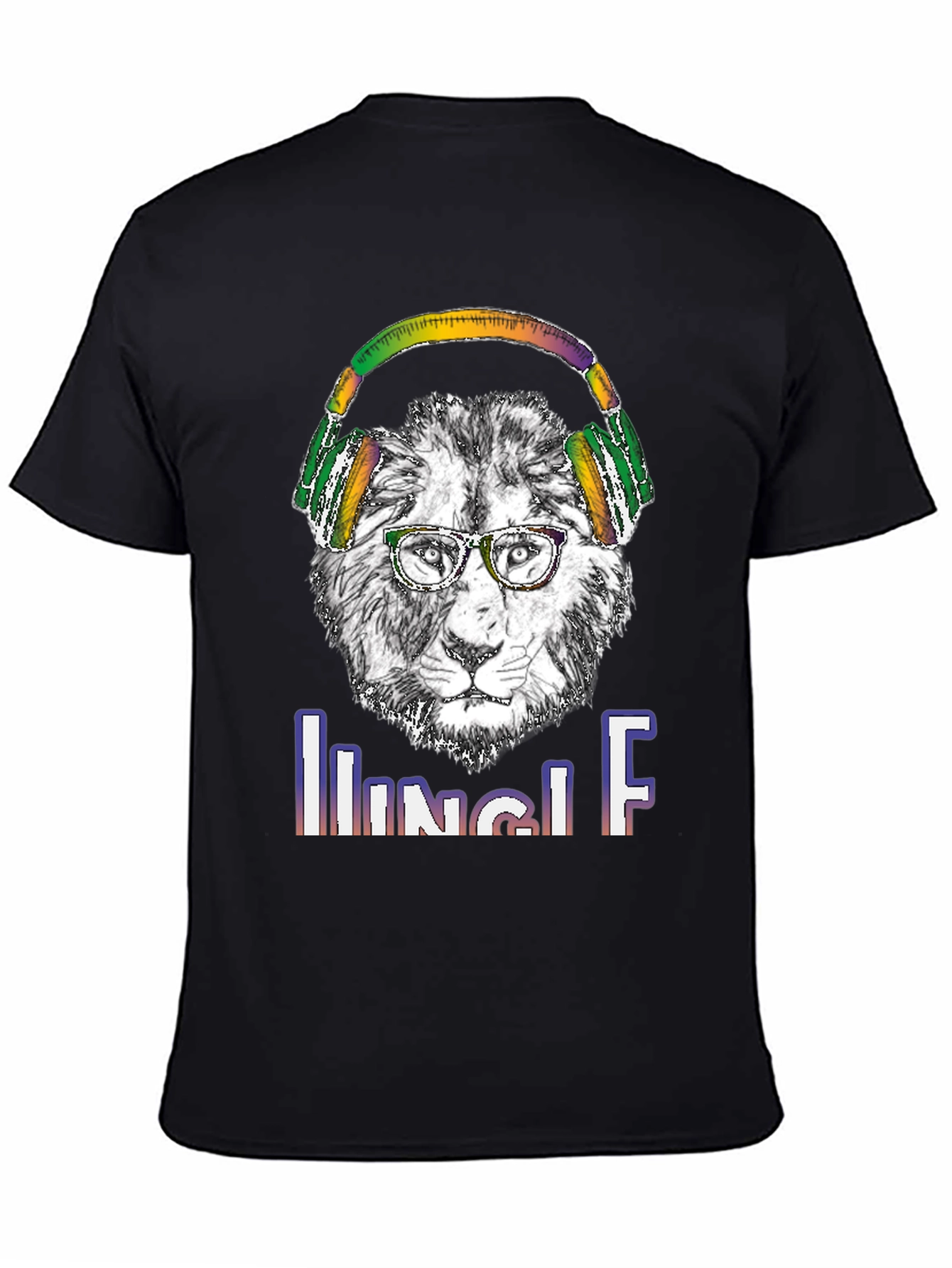 Jungle Lion Headphones T-Shirt