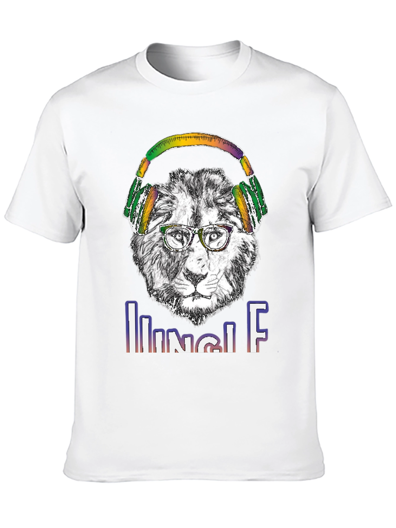 Jungle Lion Headphones T-Shirt