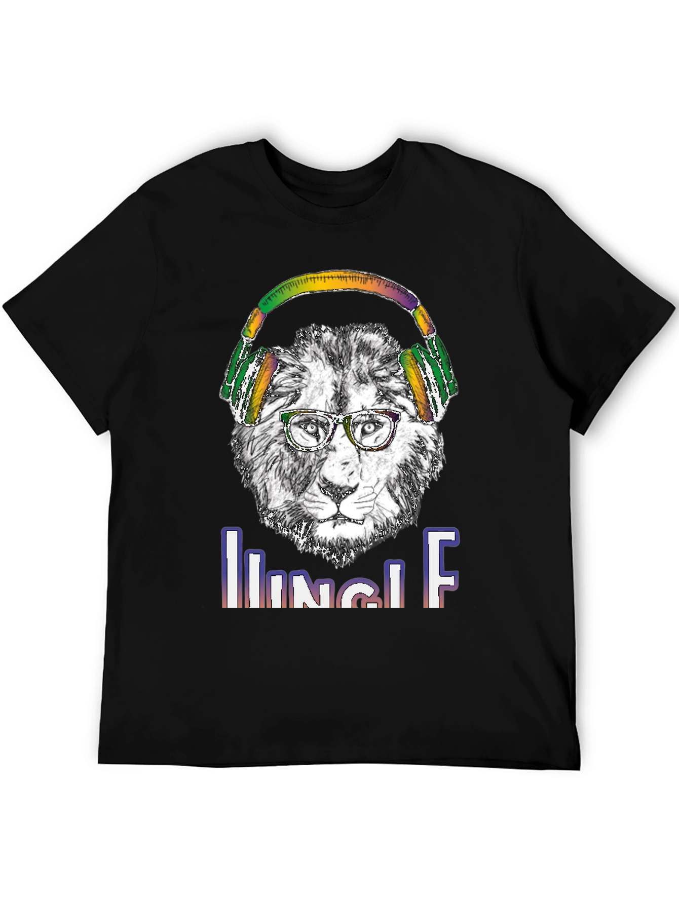 Jungle Lion Headphones T-Shirt