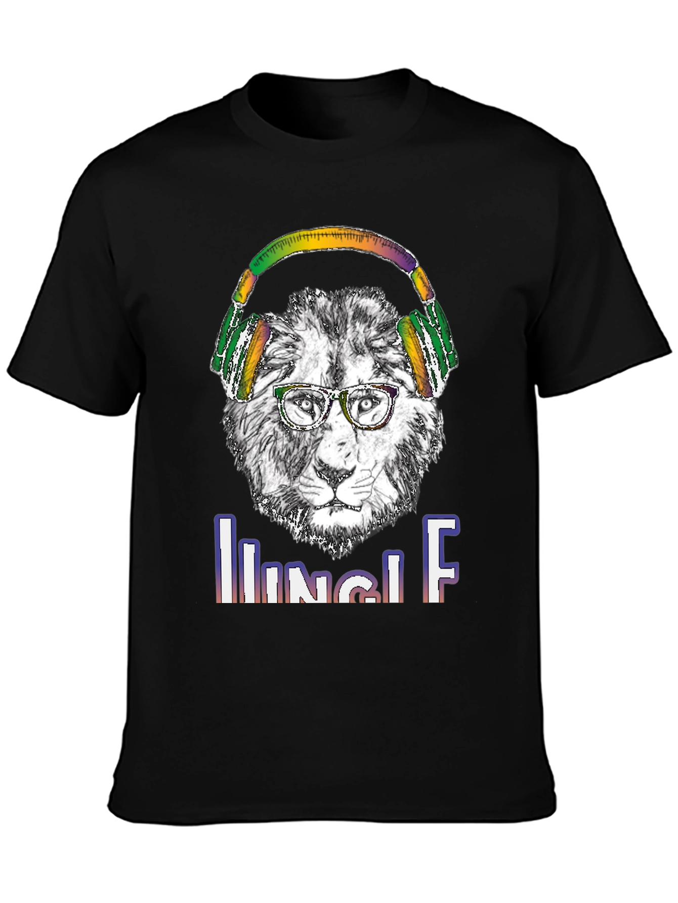 Jungle Lion Headphones T-Shirt