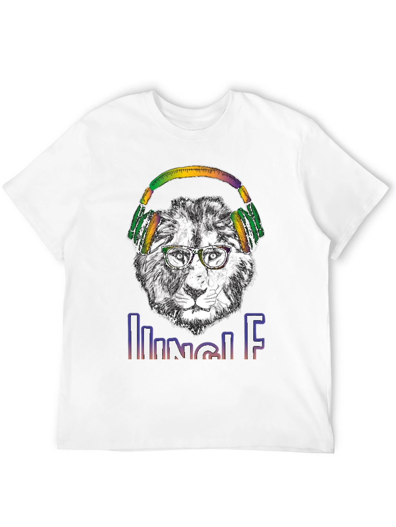 Jungle Lion Headphones T-Shirt