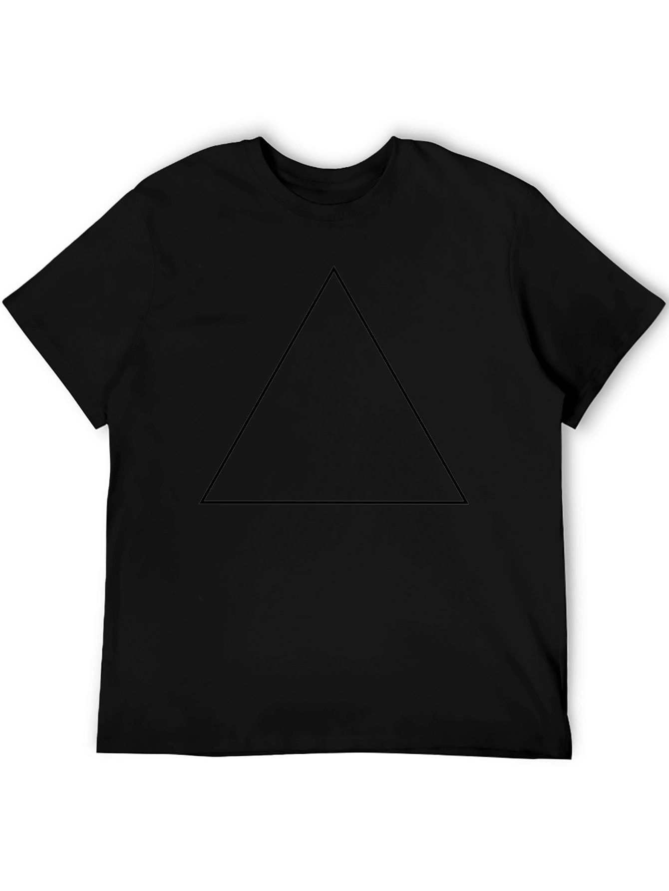 Mens Black Triangle Graphic Tee - Casual Style
