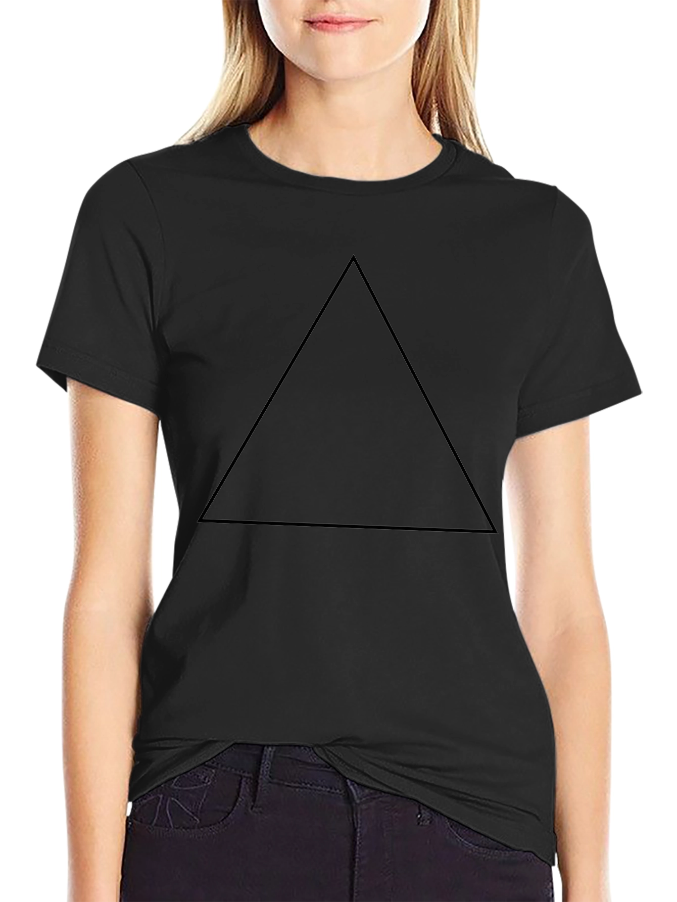 Mens Black Triangle Graphic Tee - Casual Style