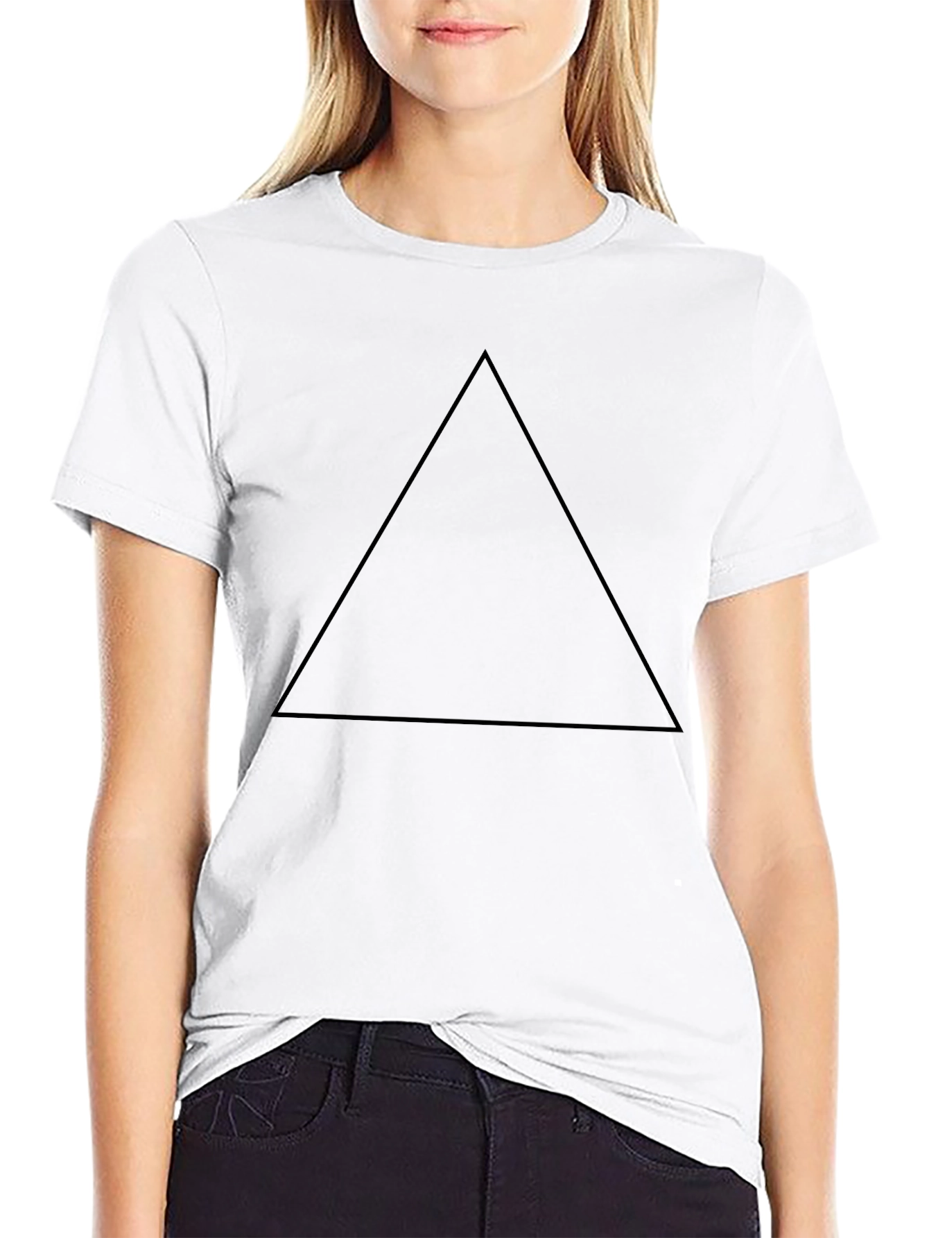 Mens Black Triangle Graphic Tee - Casual Style