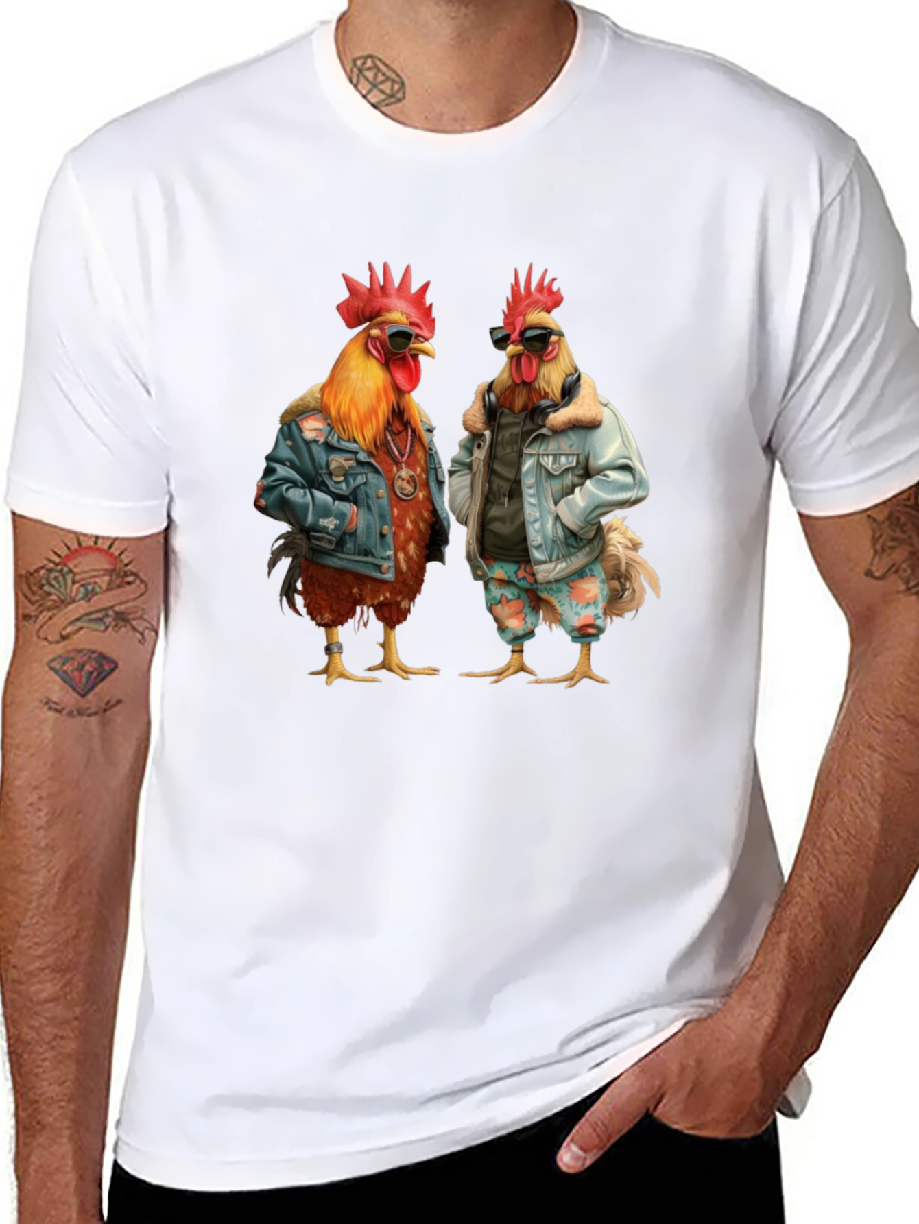 Cool Chicken Graphic Tee - Mens Black T-Shirt