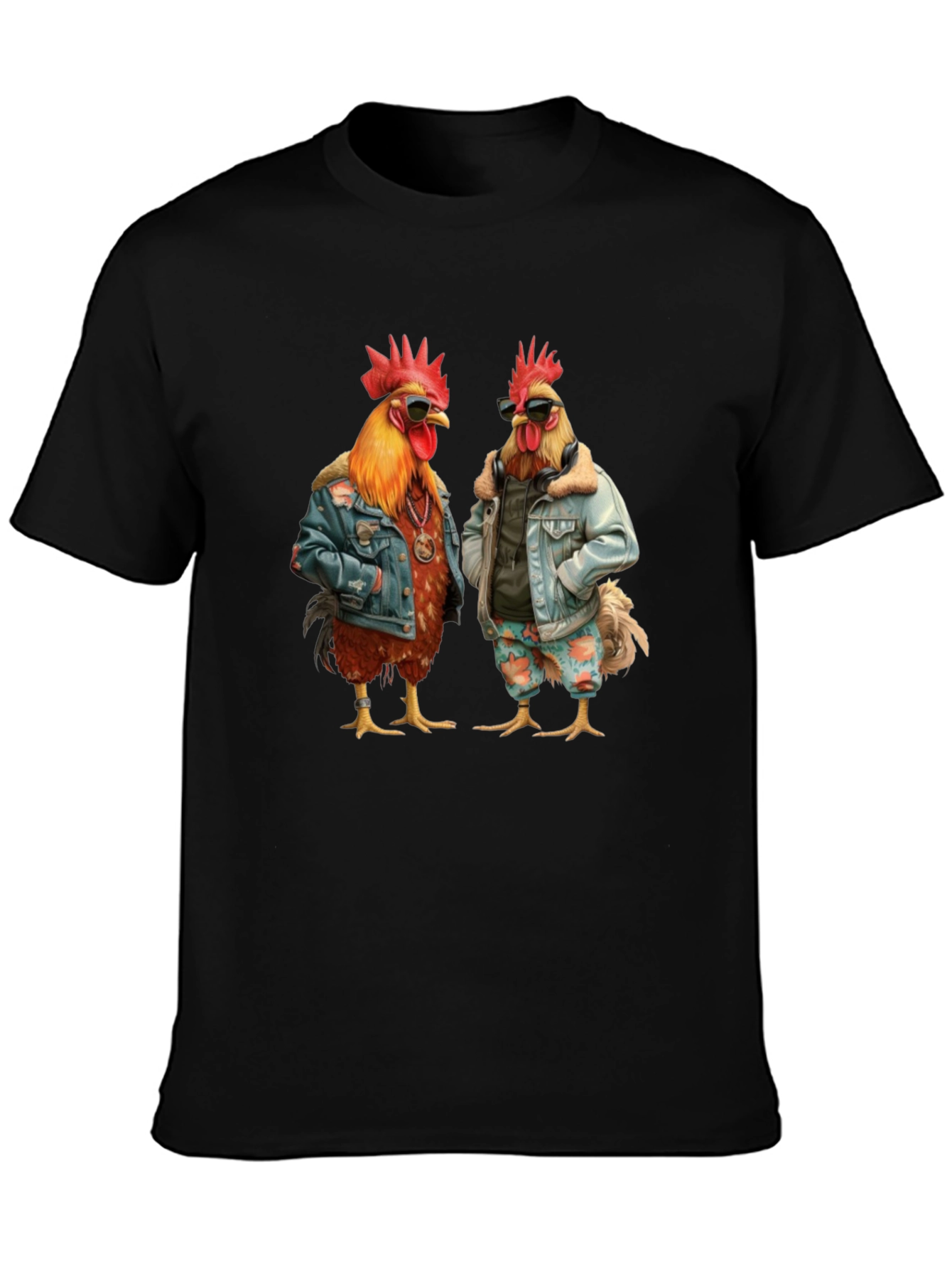 Cool Chicken Graphic Tee - Mens Black T-Shirt