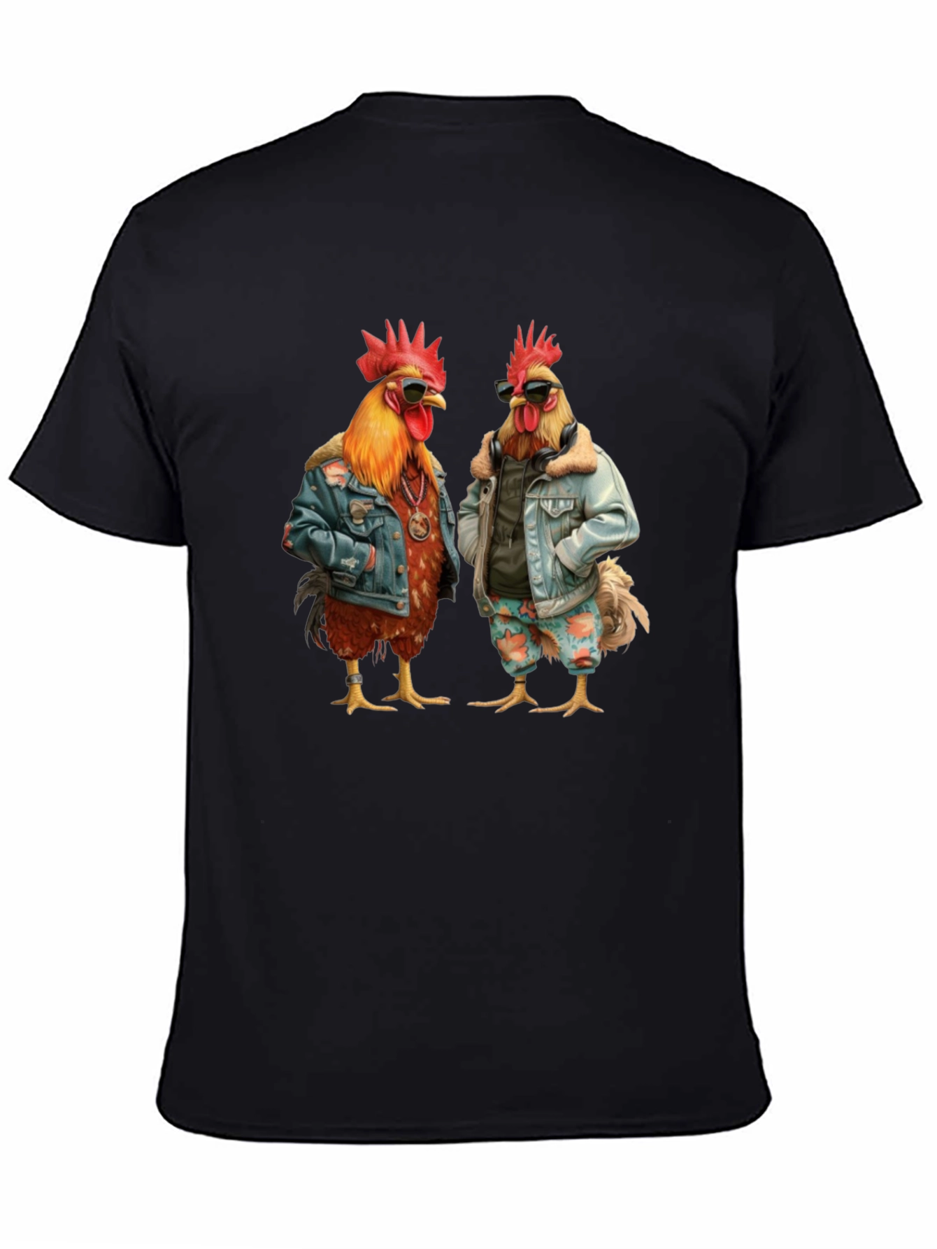 Cool Chicken Graphic Tee - Mens Black T-Shirt