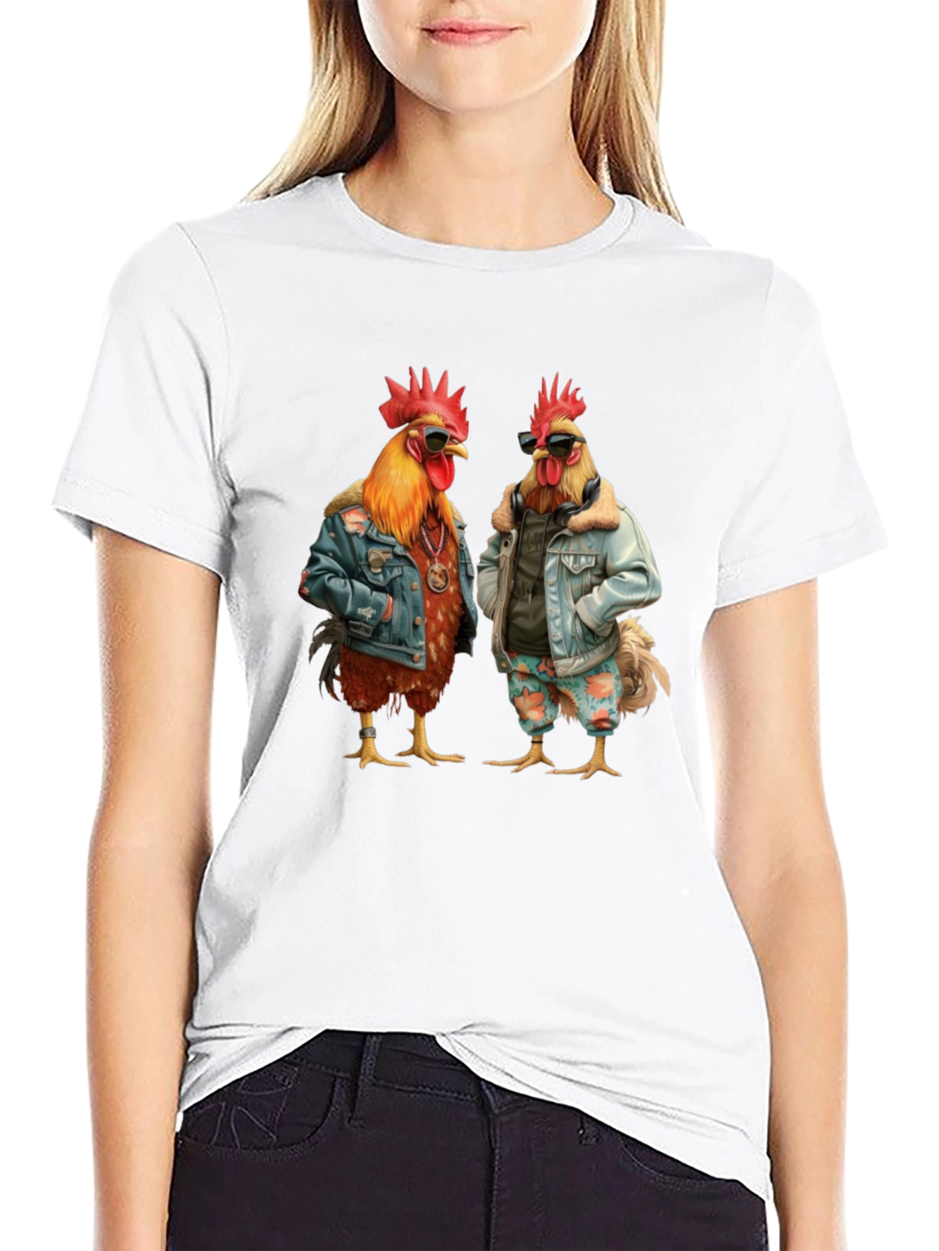 Cool Chicken Graphic Tee - Mens Black T-Shirt