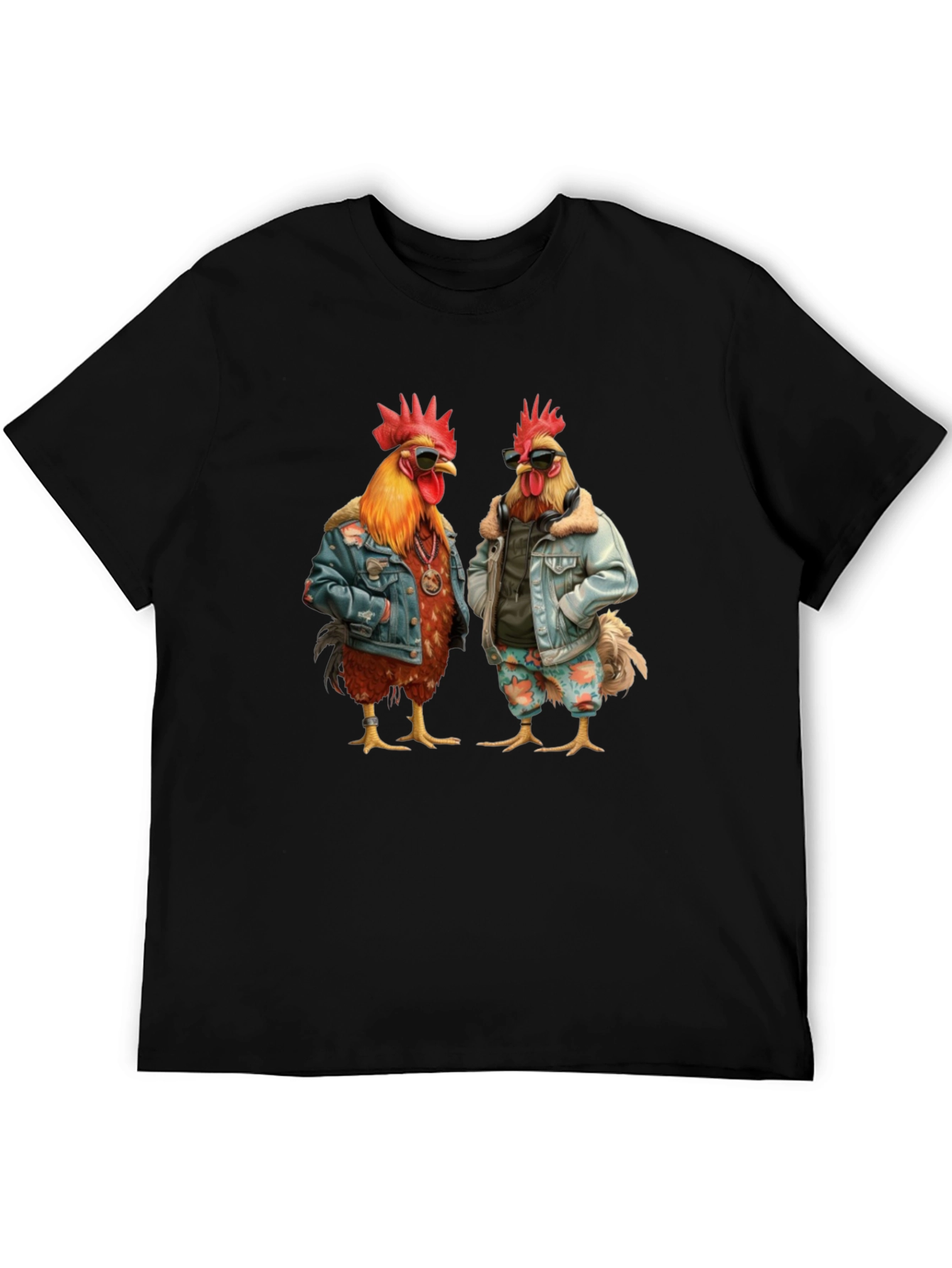 Cool Chicken Graphic Tee - Mens Black T-Shirt