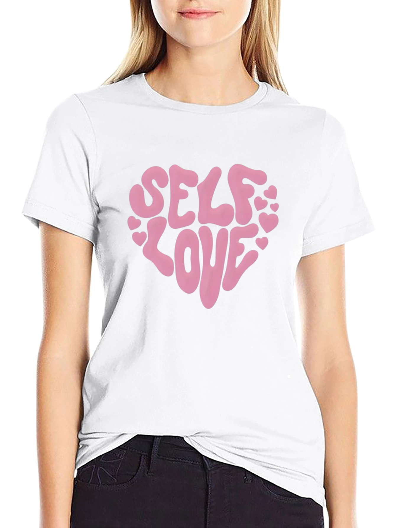 Self Love Heart Graphic Tee - Black
