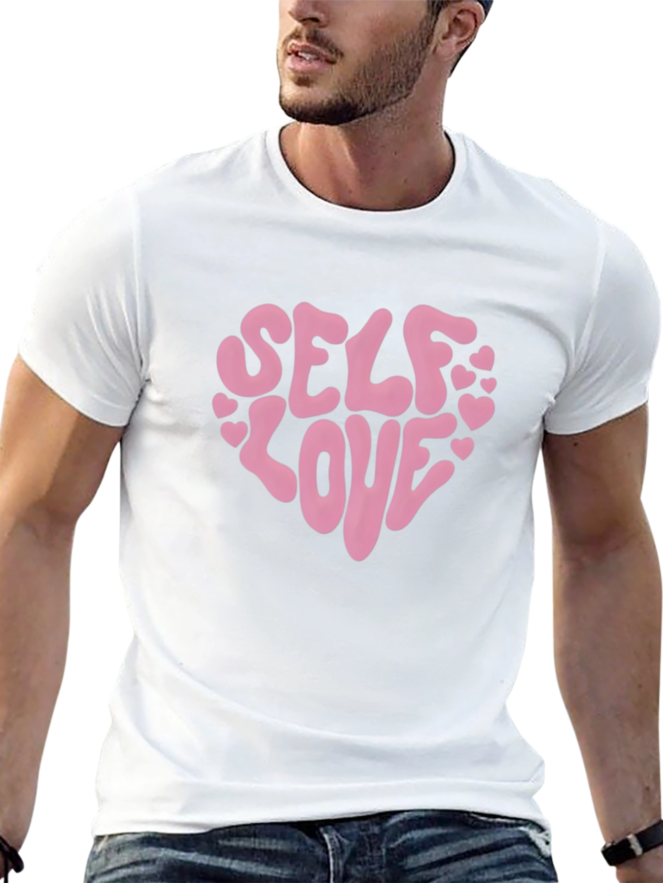 Self Love Heart Graphic Tee - Black