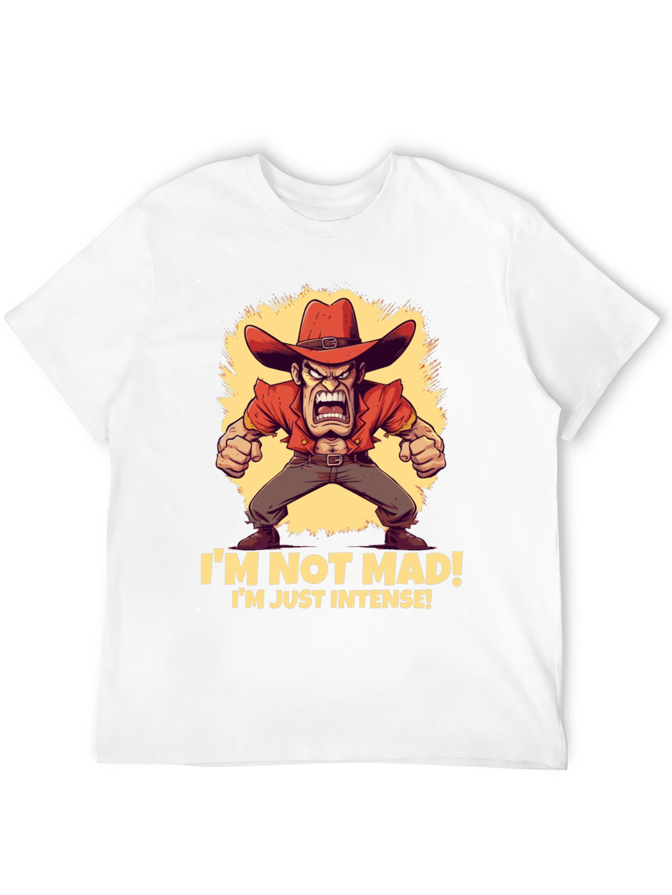 Intense Cowboy T-Shirt - Funny Graphic Tee