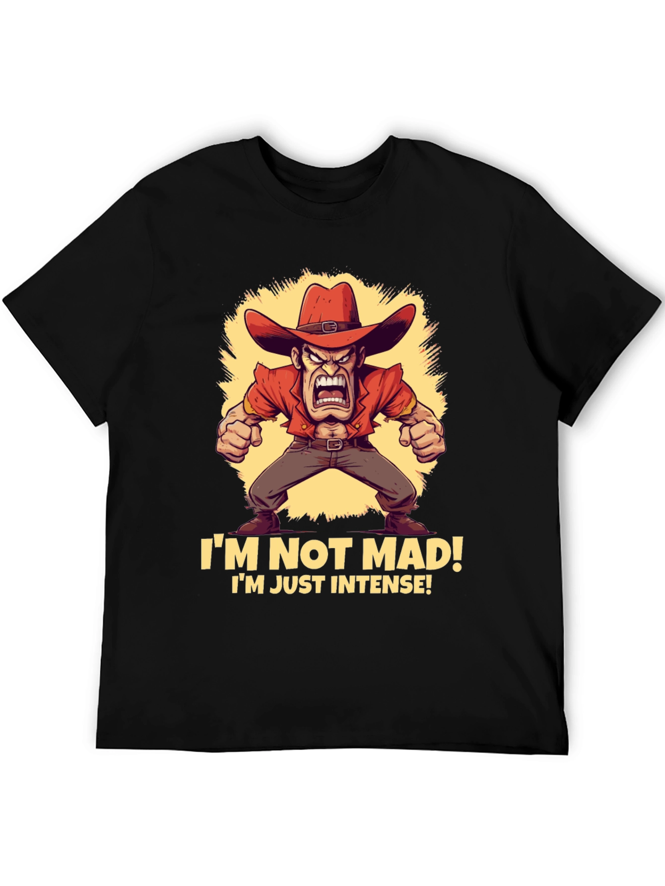 Intense Cowboy T-Shirt - Funny Graphic Tee