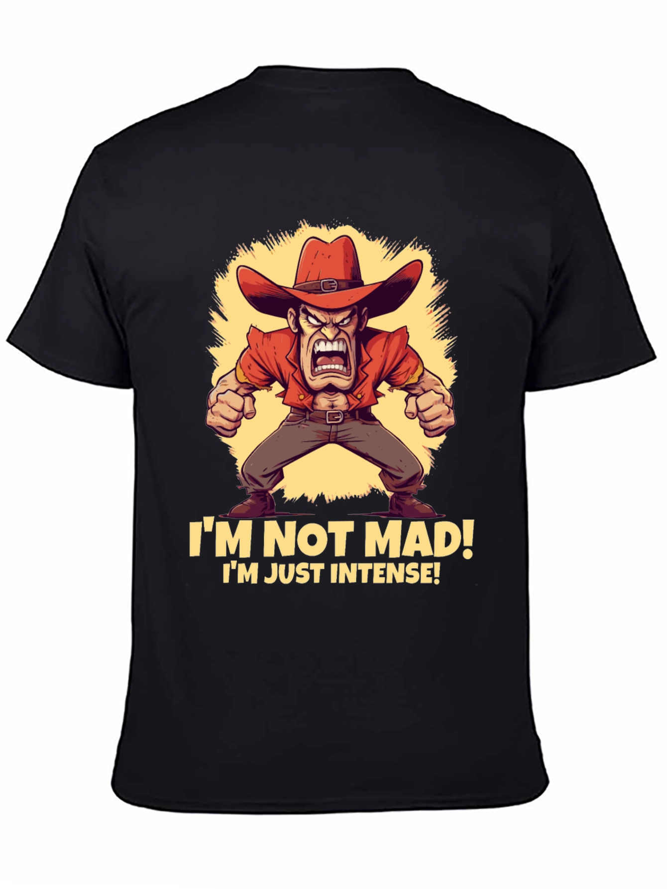 Intense Cowboy T-Shirt - Funny Graphic Tee