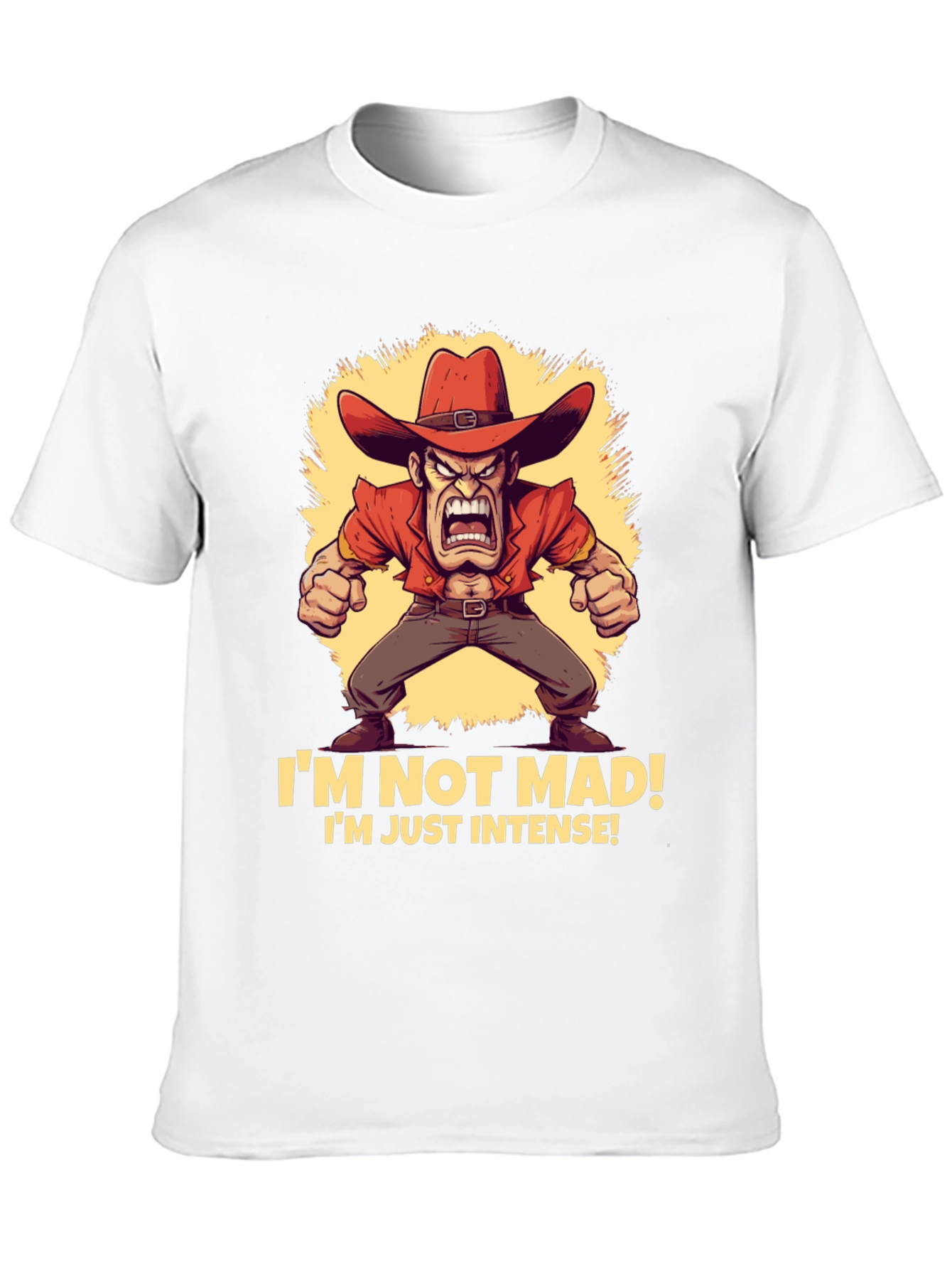 Intense Cowboy T-Shirt - Funny Graphic Tee