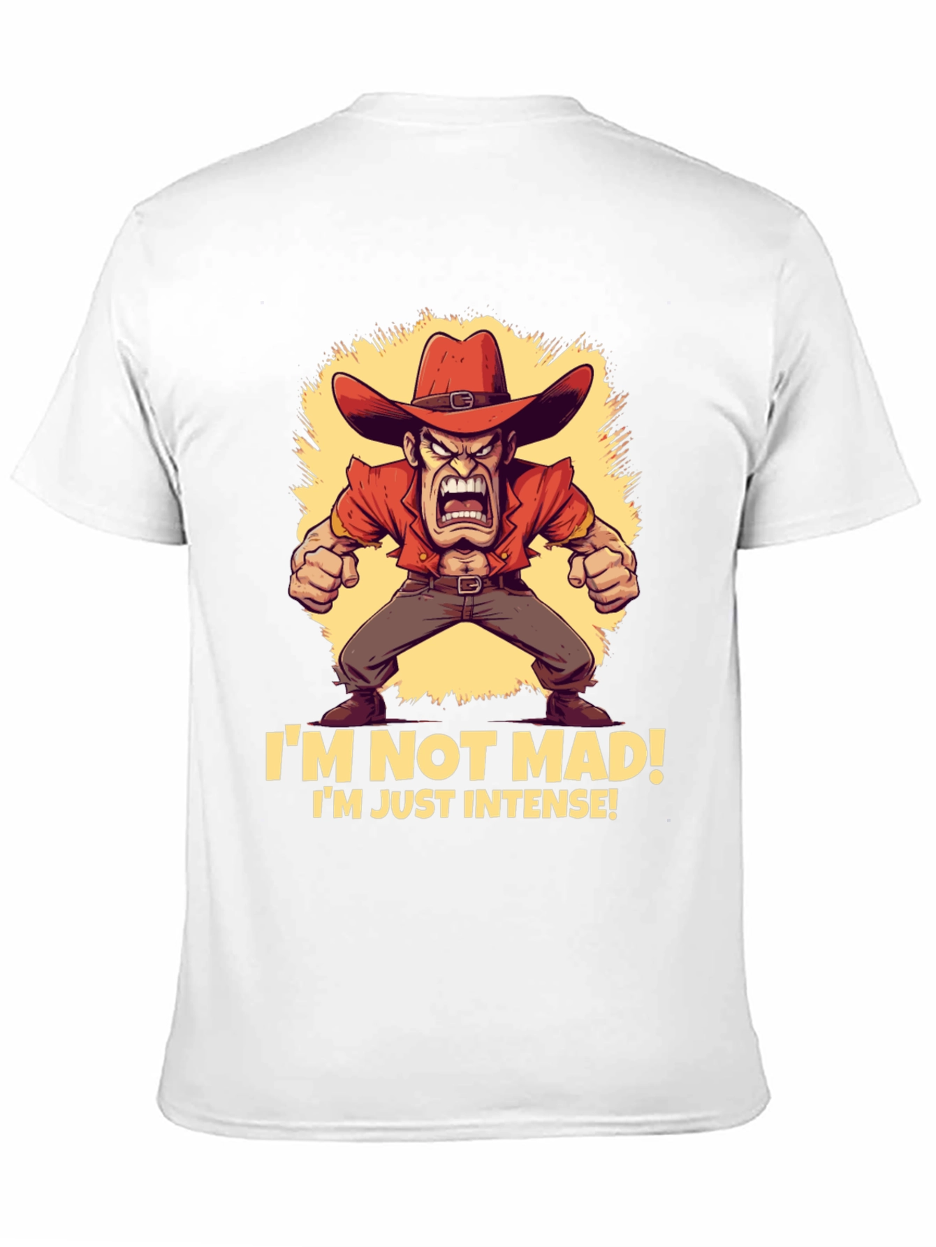 Intense Cowboy T-Shirt - Funny Graphic Tee