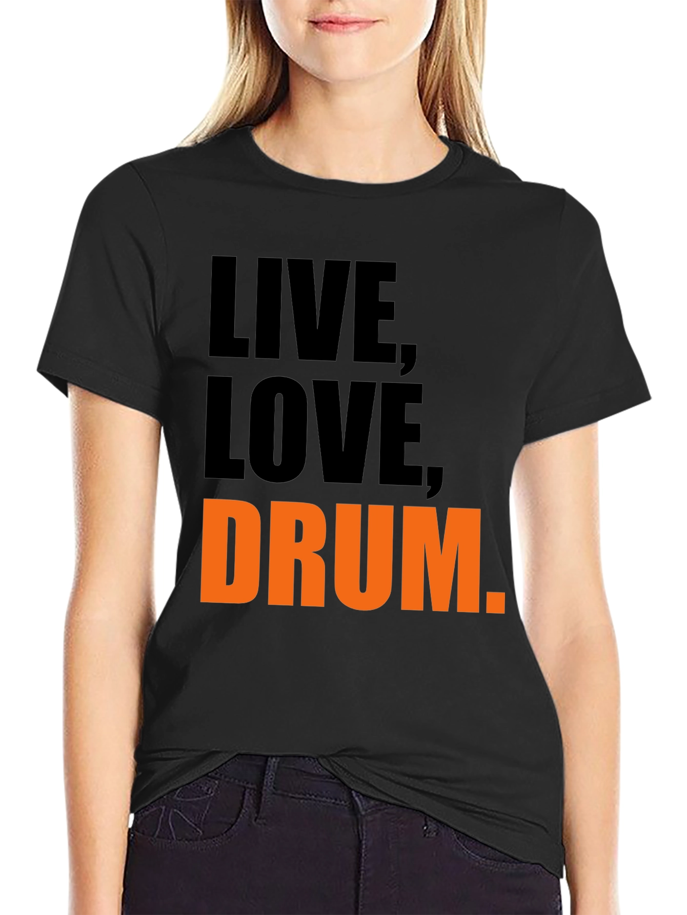 Live Love Drum T-Shirt - Black Graphic Tee