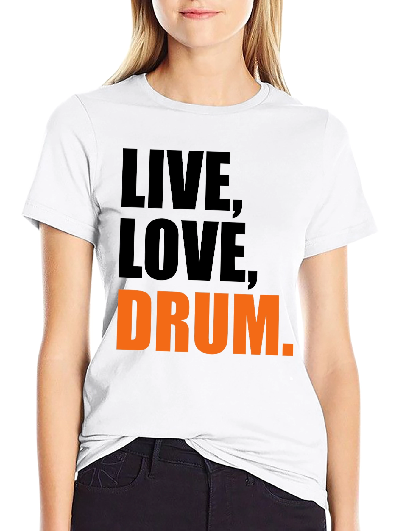 Live Love Drum T-Shirt - Black Graphic Tee