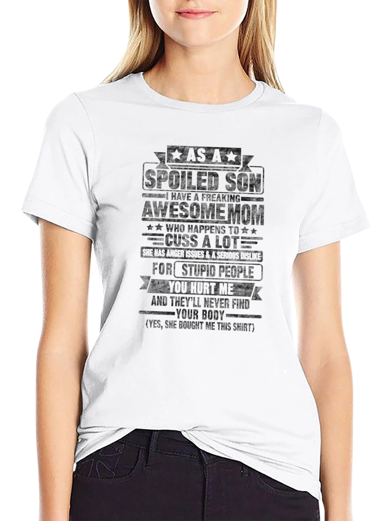Spoiled Son Awesome Mom Novelty T-Shirt