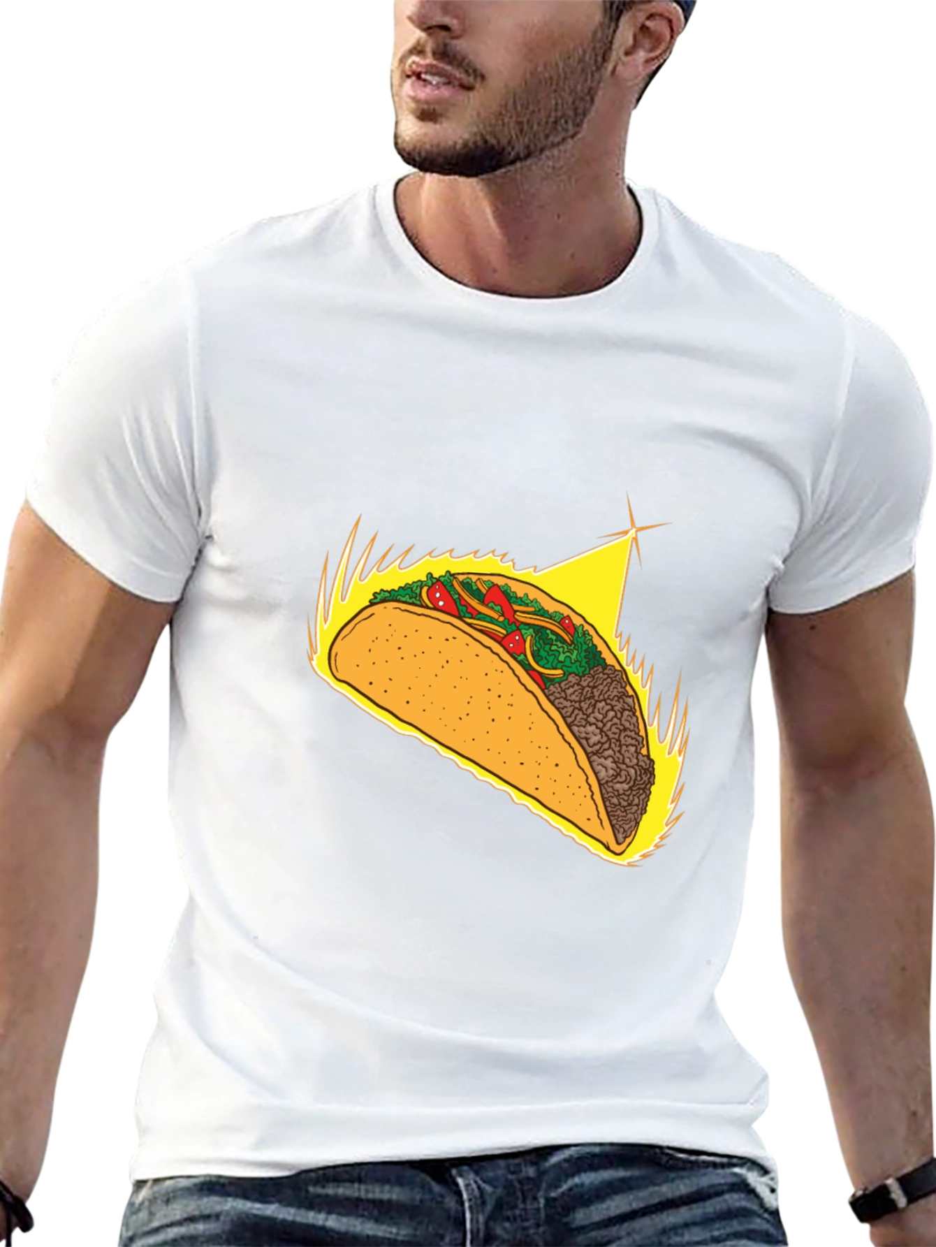 Taco Graphic Tee - Soft Black Cotton Blend