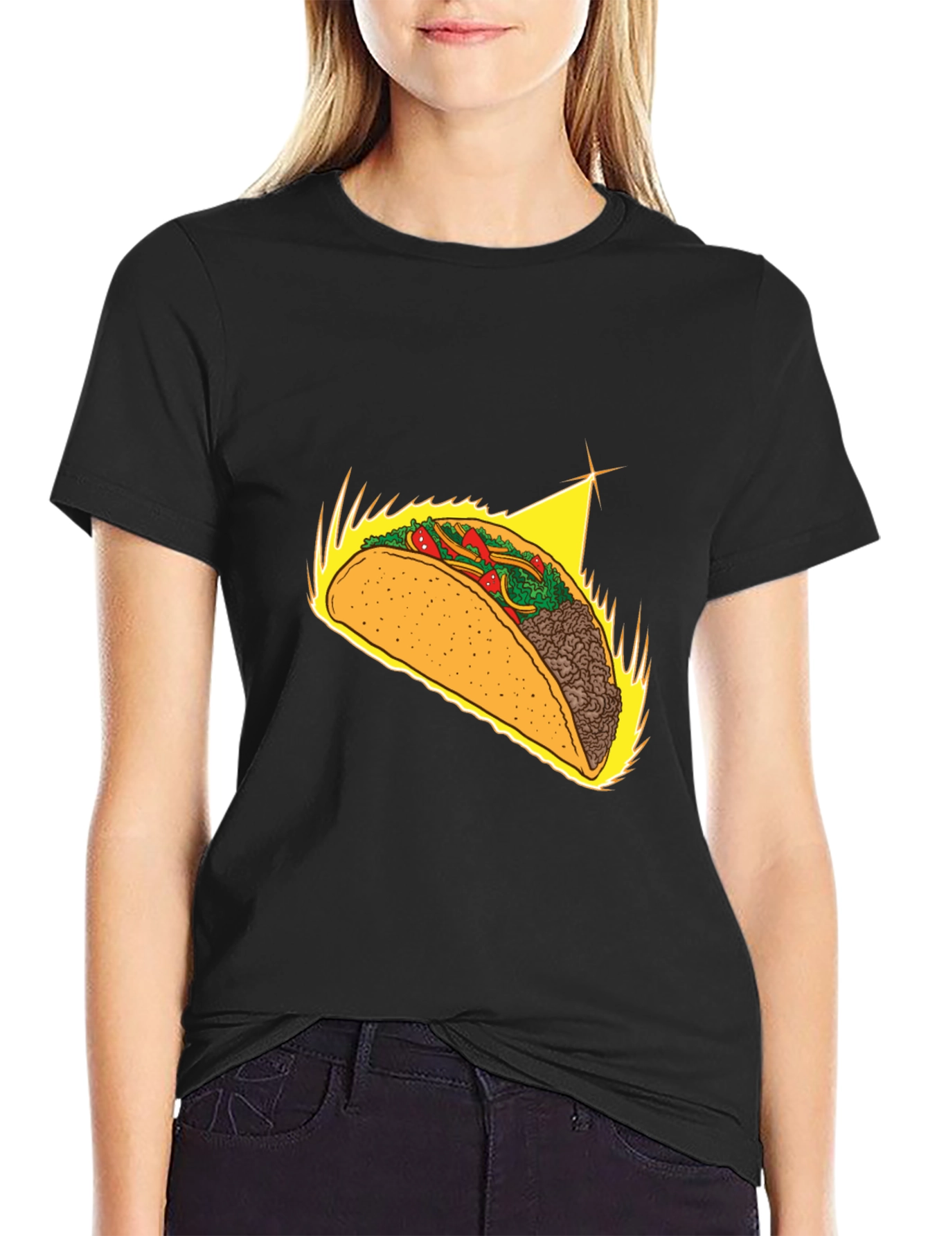 Taco Graphic Tee - Soft Black Cotton Blend