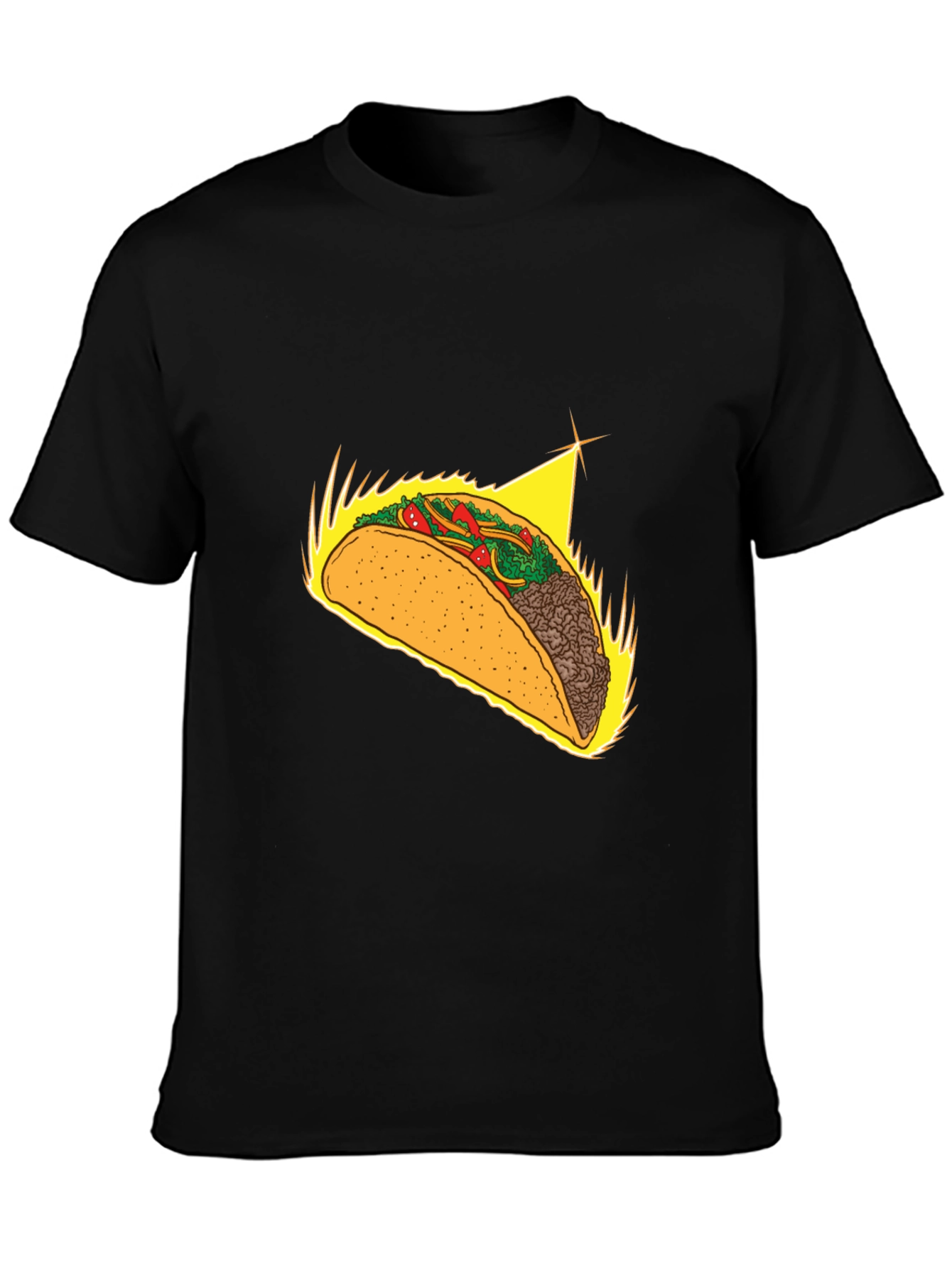 Taco Graphic Tee - Soft Black Cotton Blend