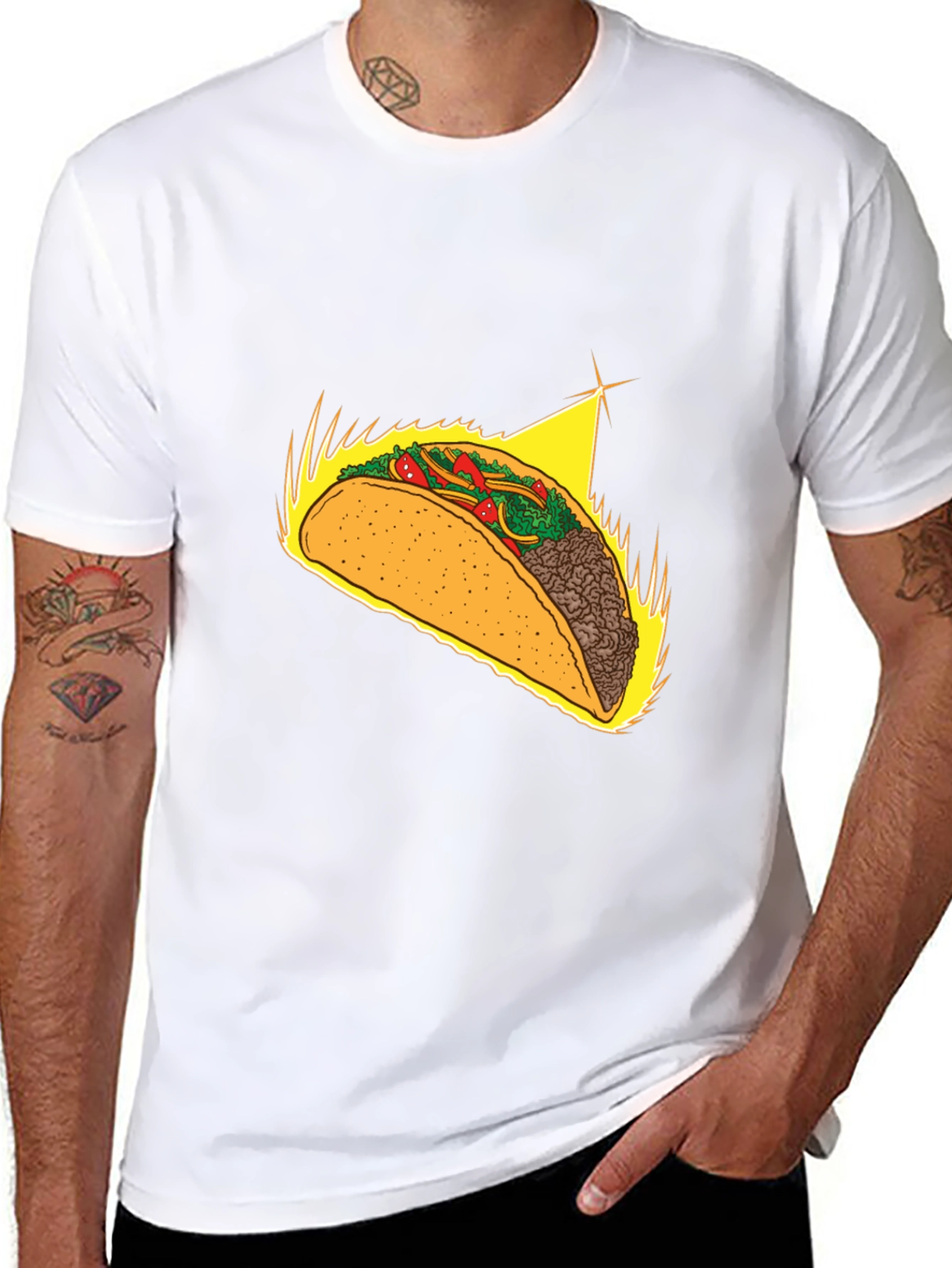 Taco Graphic Tee - Soft Black Cotton Blend