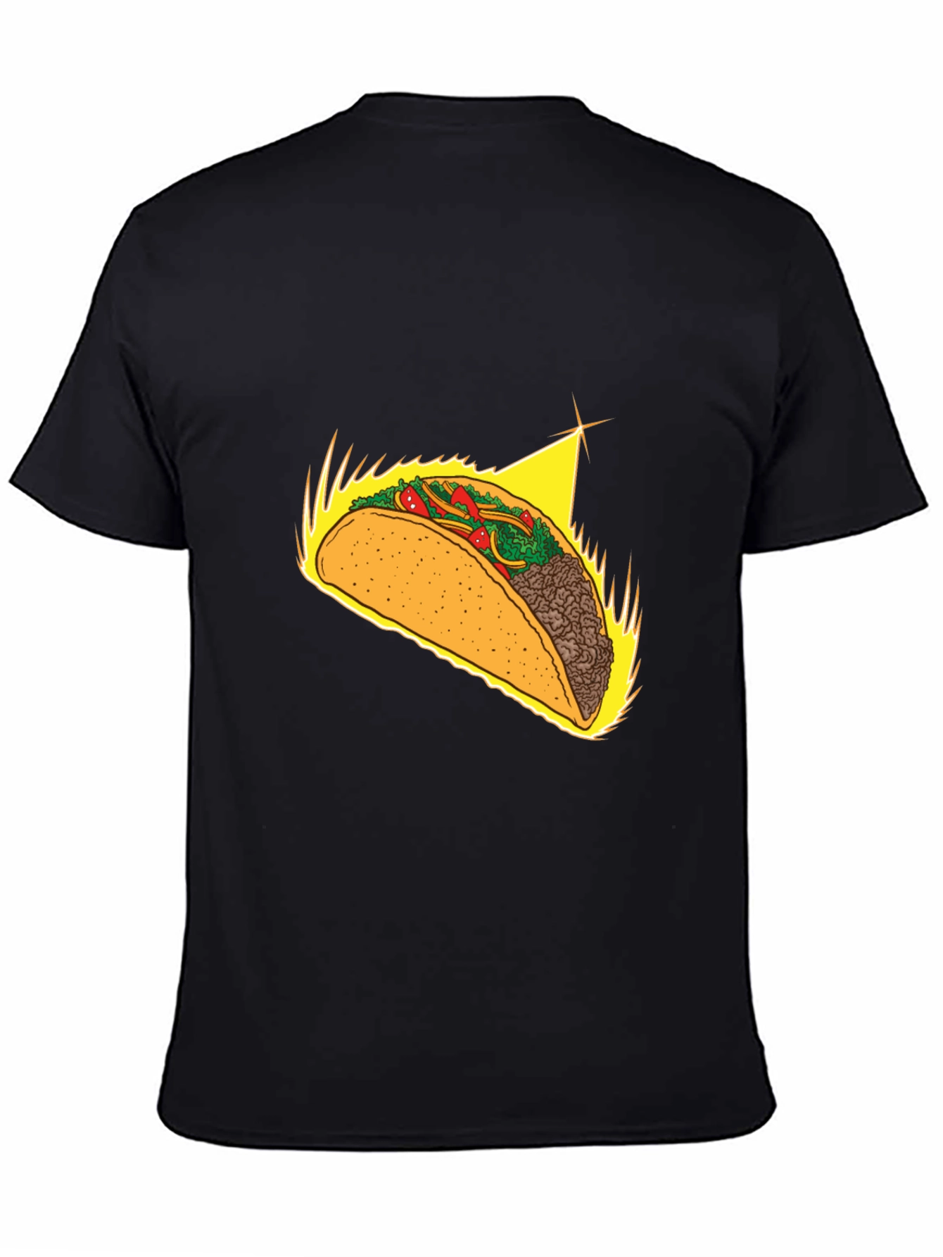 Taco Graphic Tee - Soft Black Cotton Blend