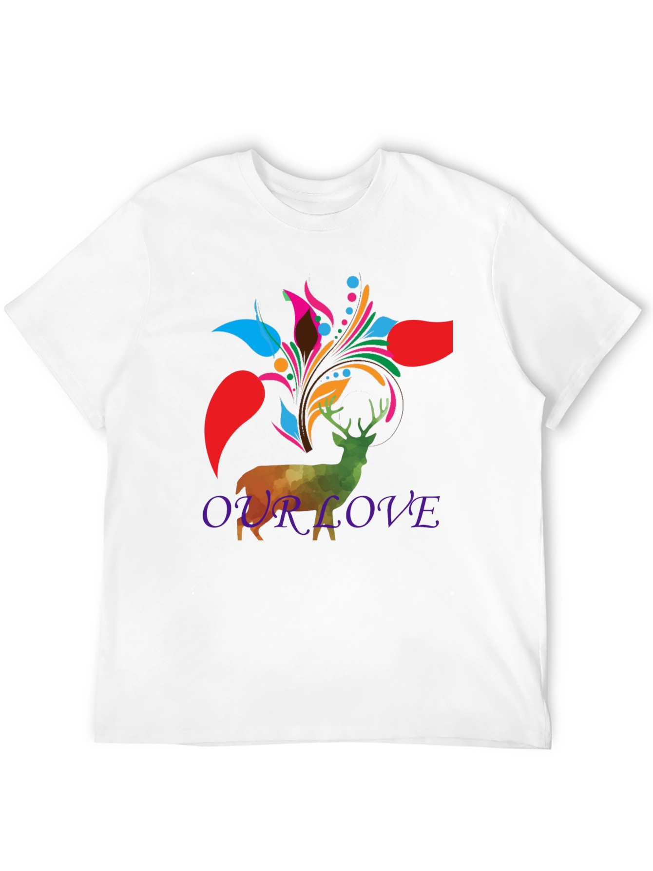 Deer Floral Graphic Tee - Our Love Design