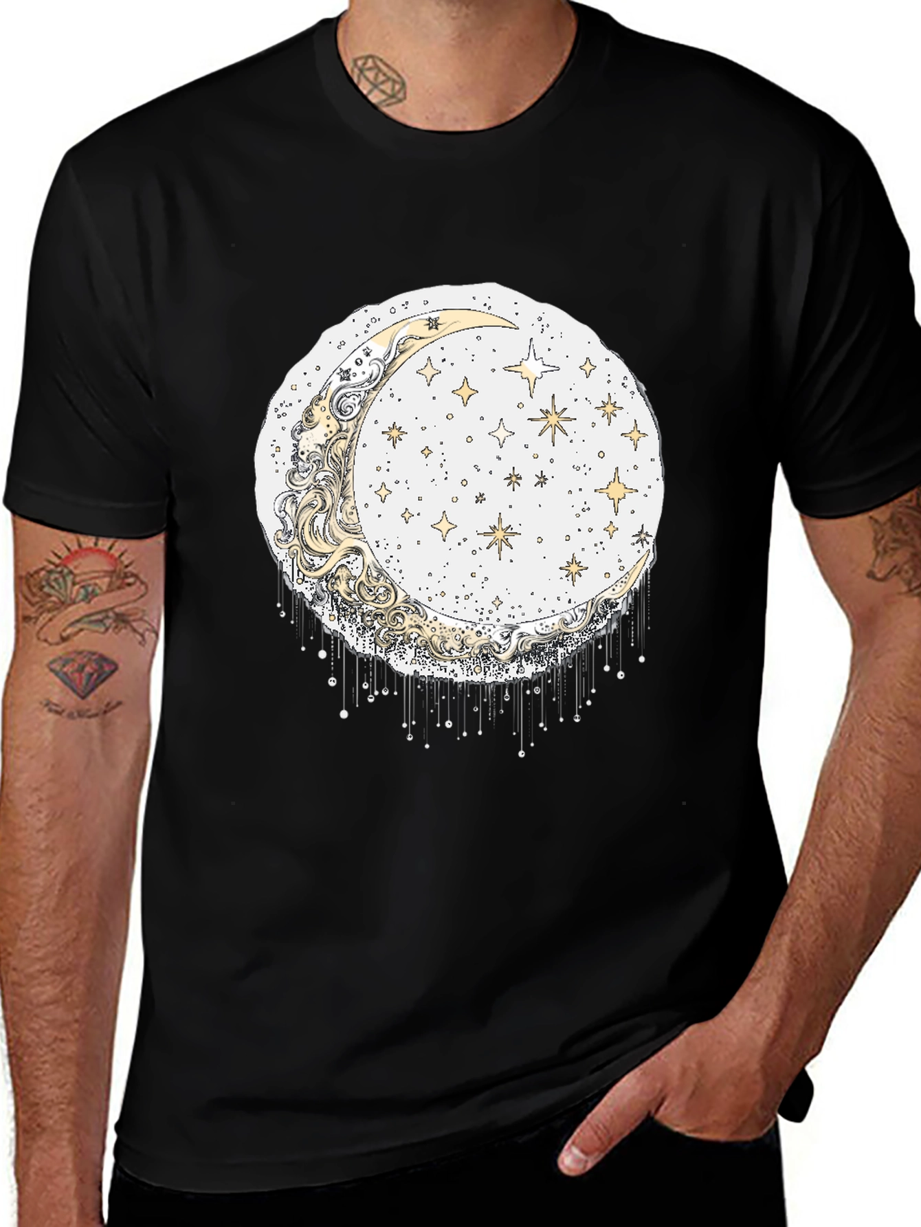 Celestial Moon & Stars Graphic Tee