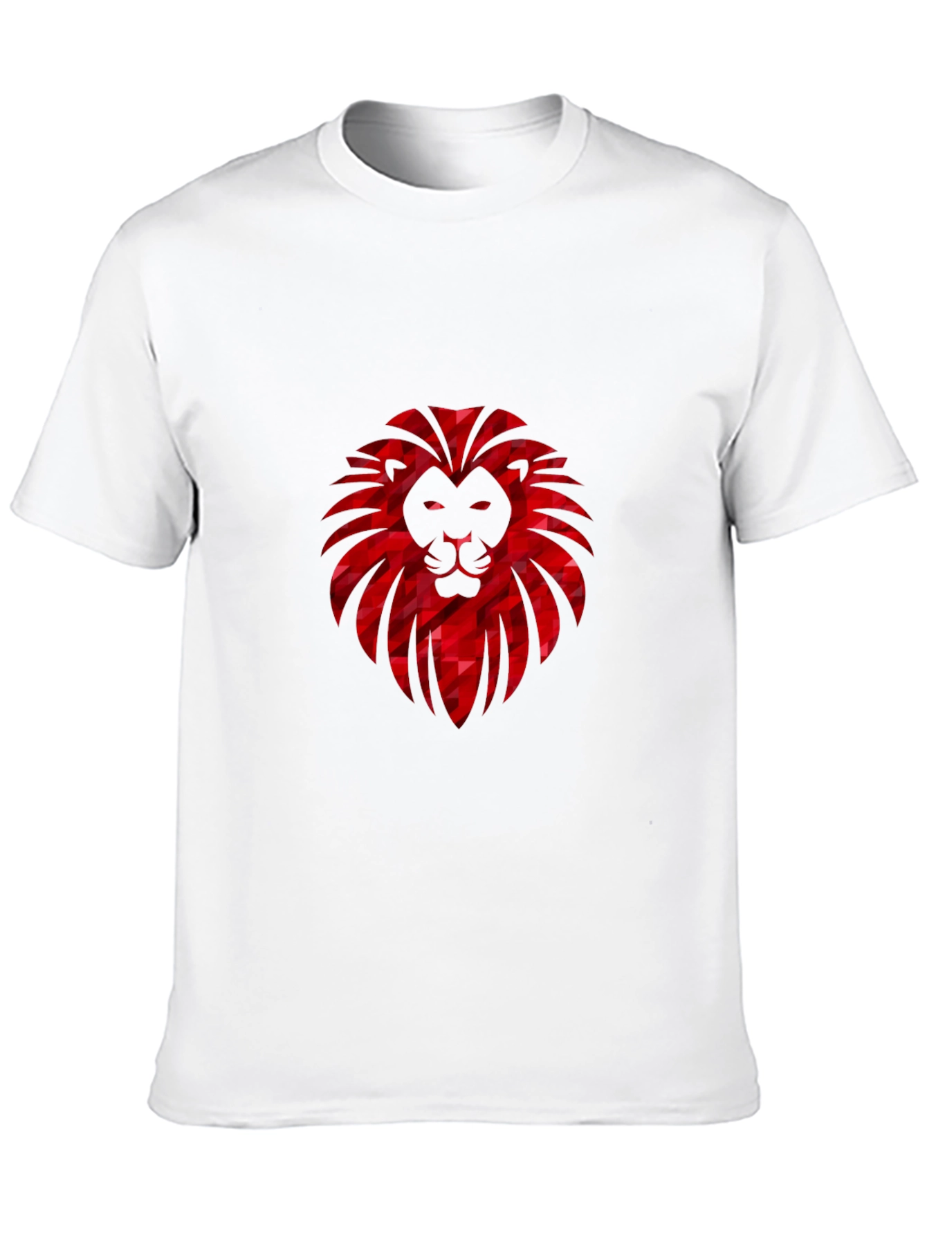 Geometric Lion Head Graphic Black Tee