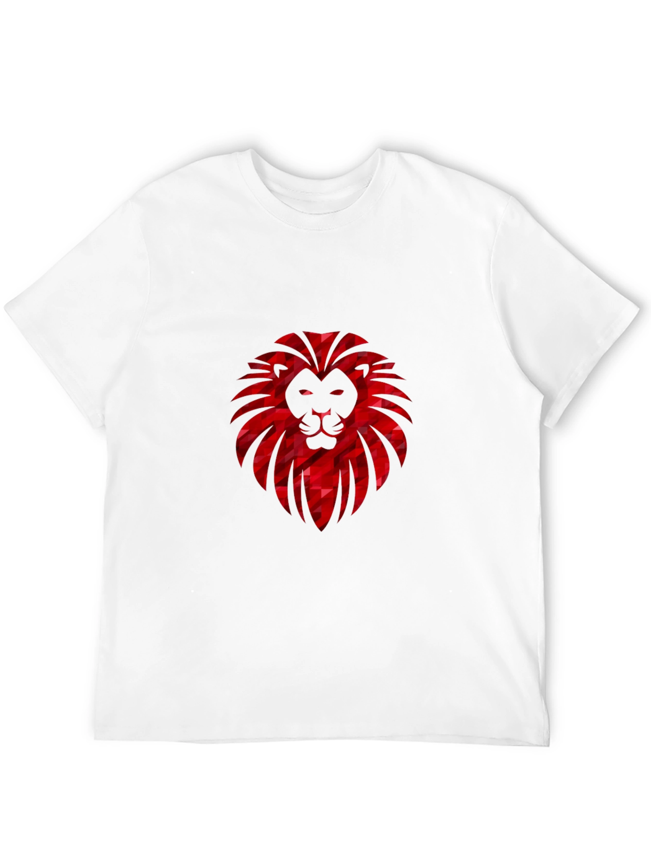 Geometric Lion Head Graphic Black Tee