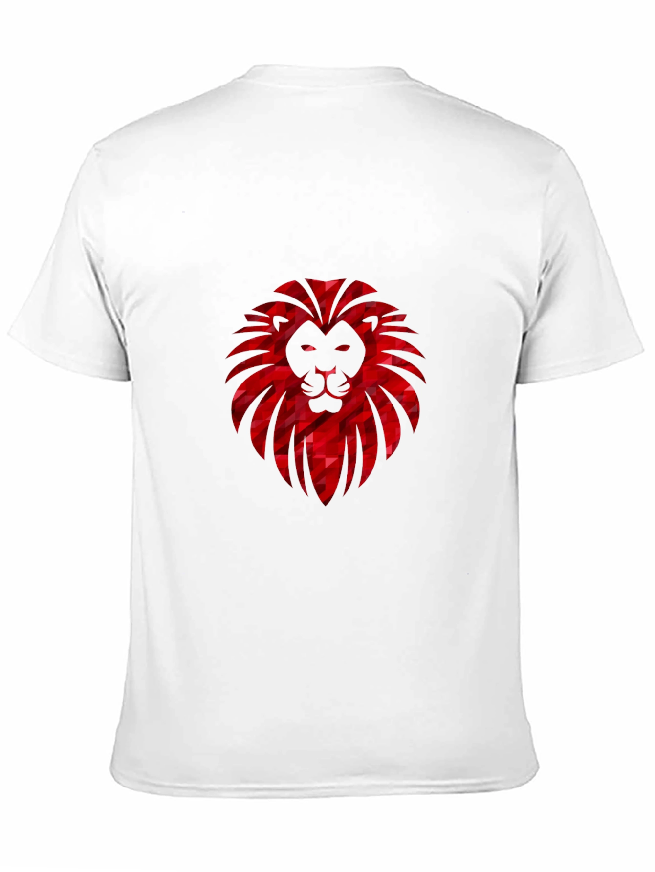 Geometric Lion Head Graphic Black Tee
