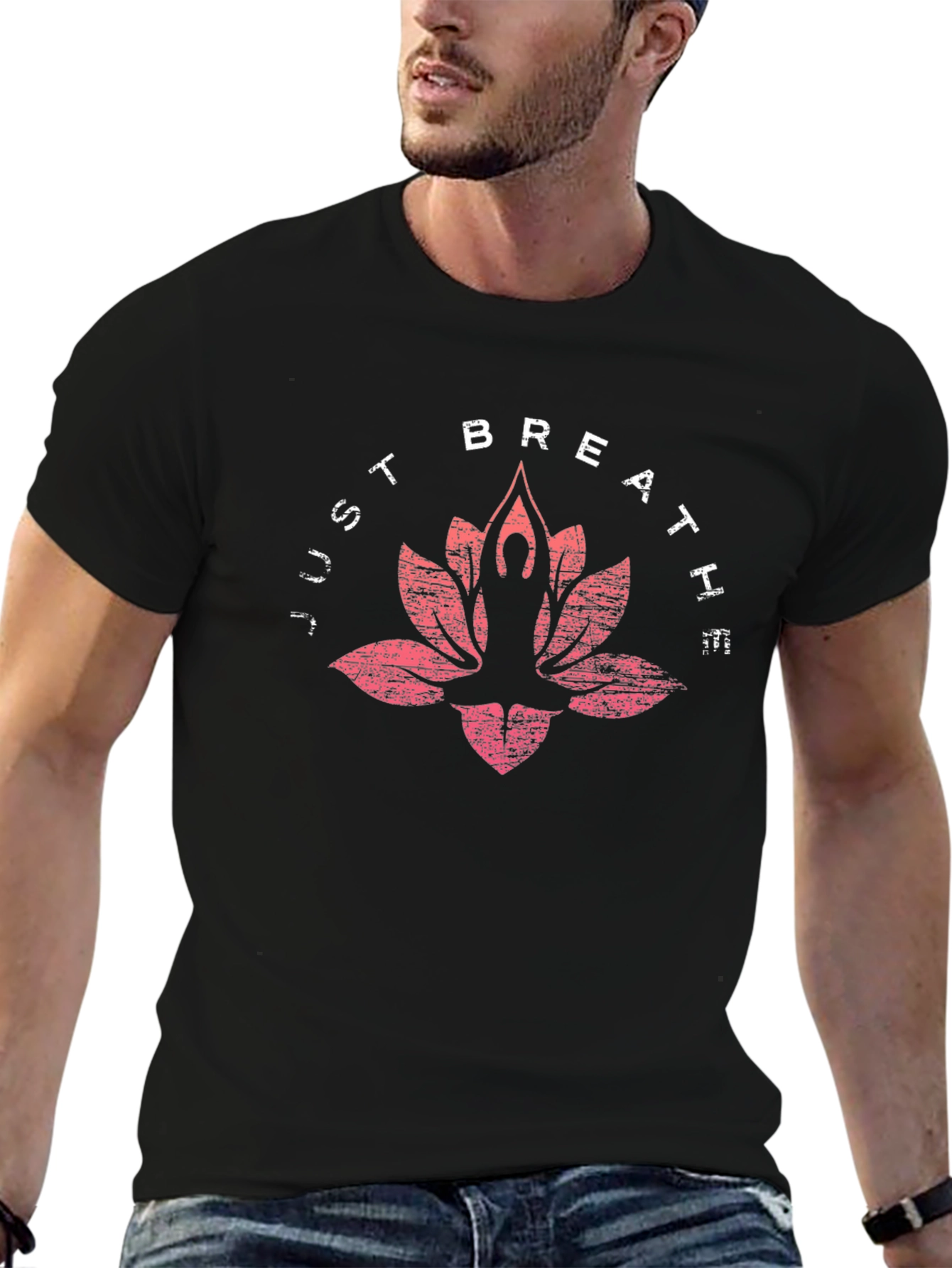 Just Breathe Yoga Lotus T-Shirt - Relax & Meditate