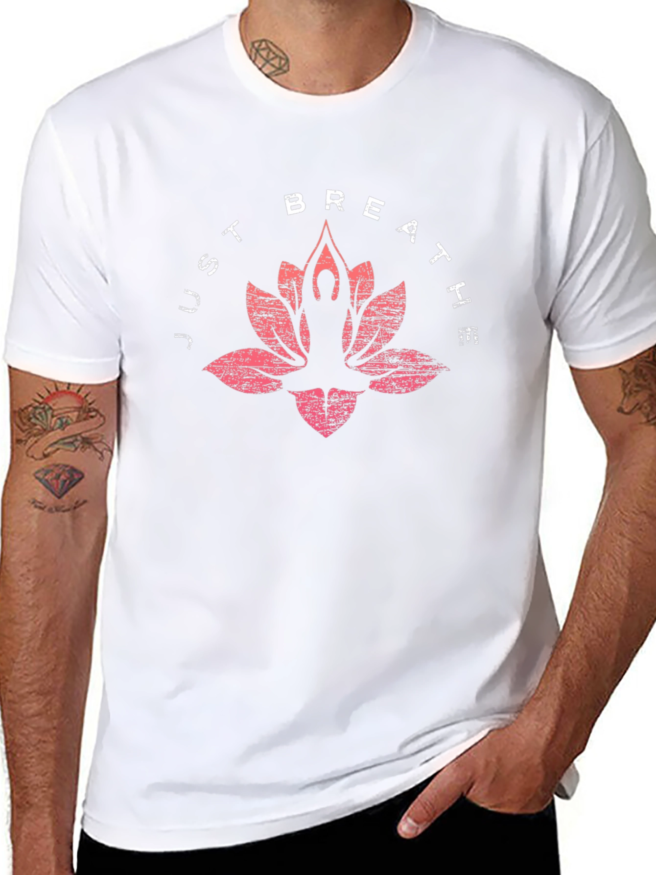 Just Breathe Yoga Lotus T-Shirt - Relax & Meditate