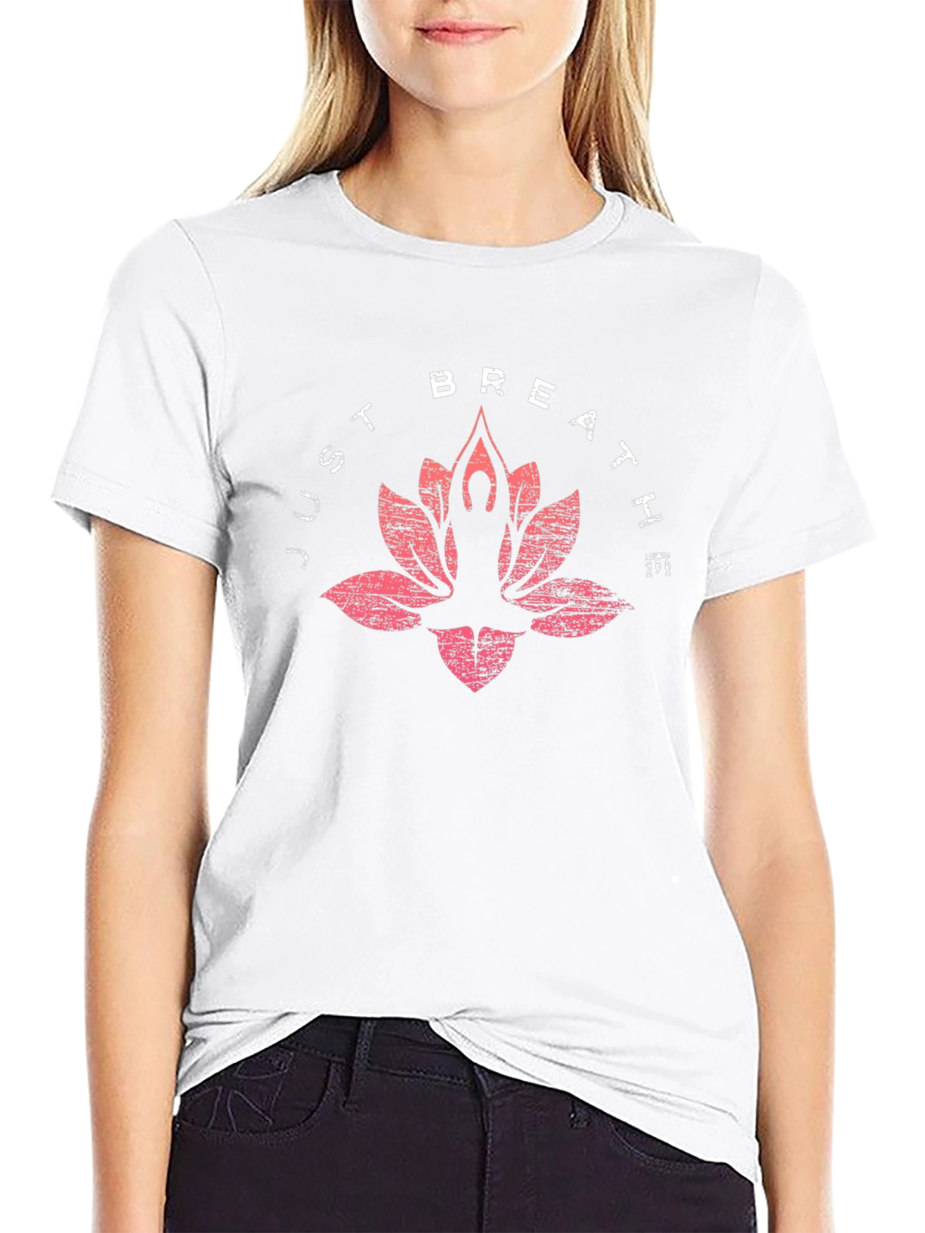 Just Breathe Yoga Lotus T-Shirt - Relax & Meditate