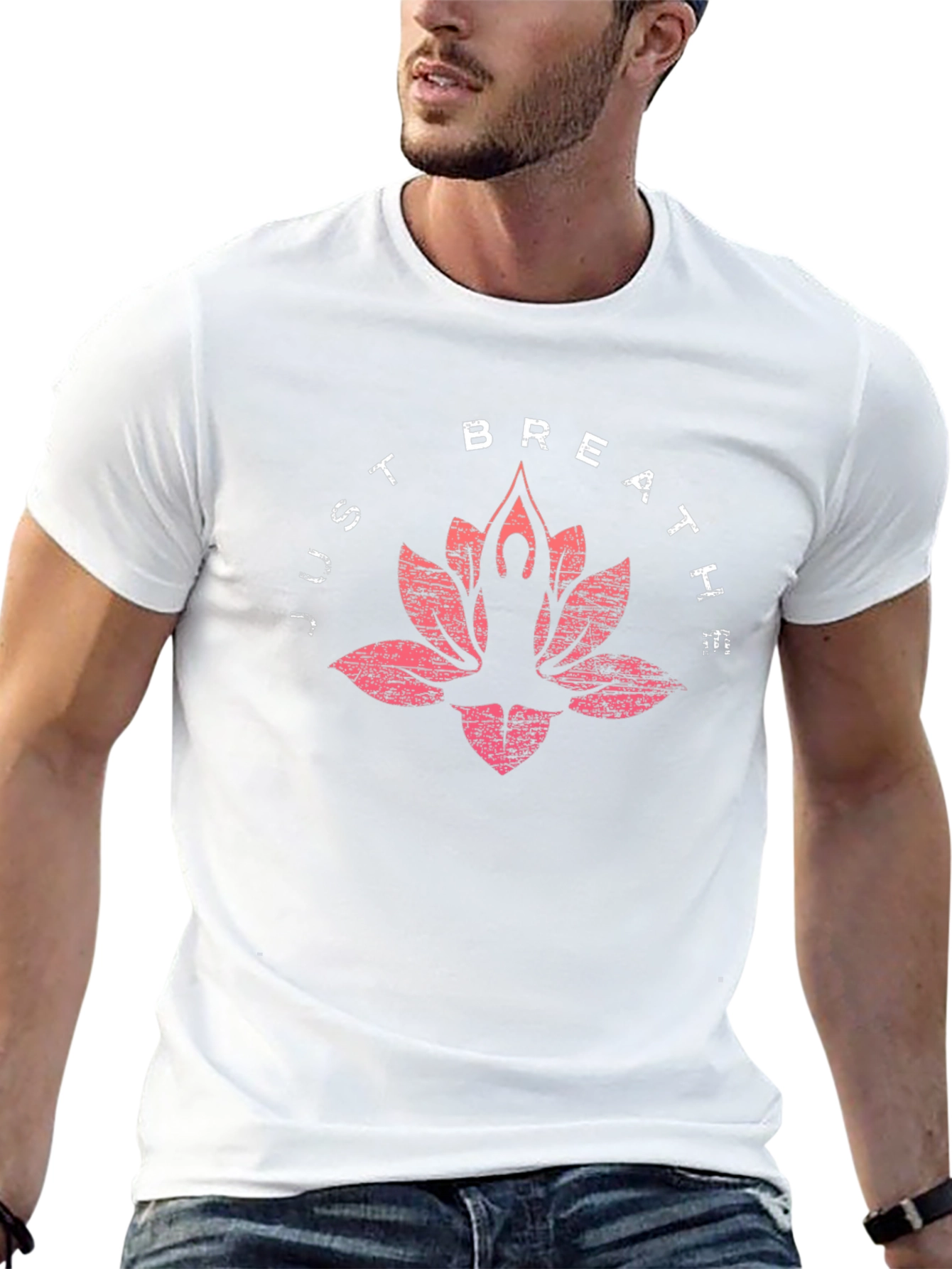 Just Breathe Yoga Lotus T-Shirt - Relax & Meditate