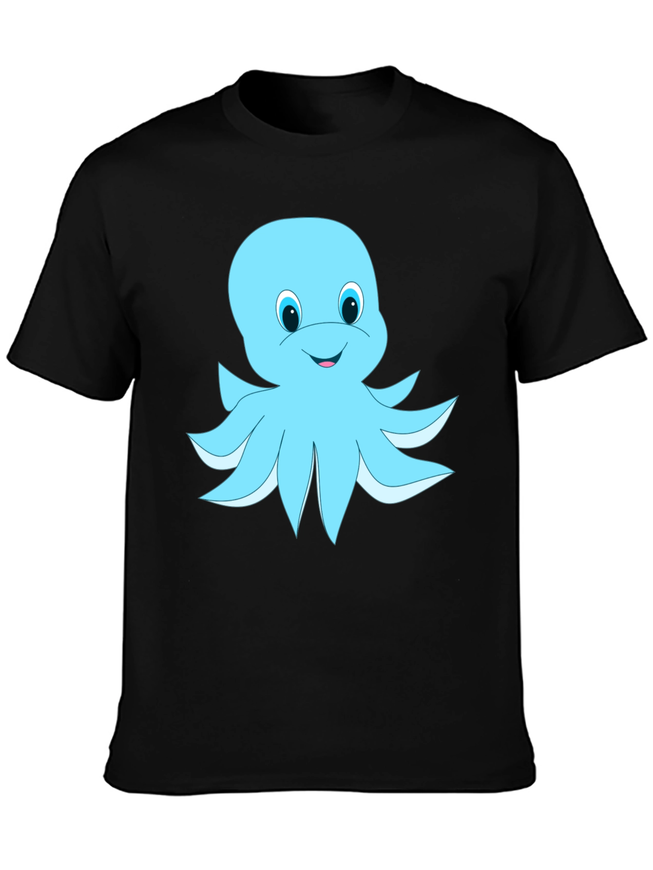Blue Octopus Graphic Tee - Soft Cotton Blend