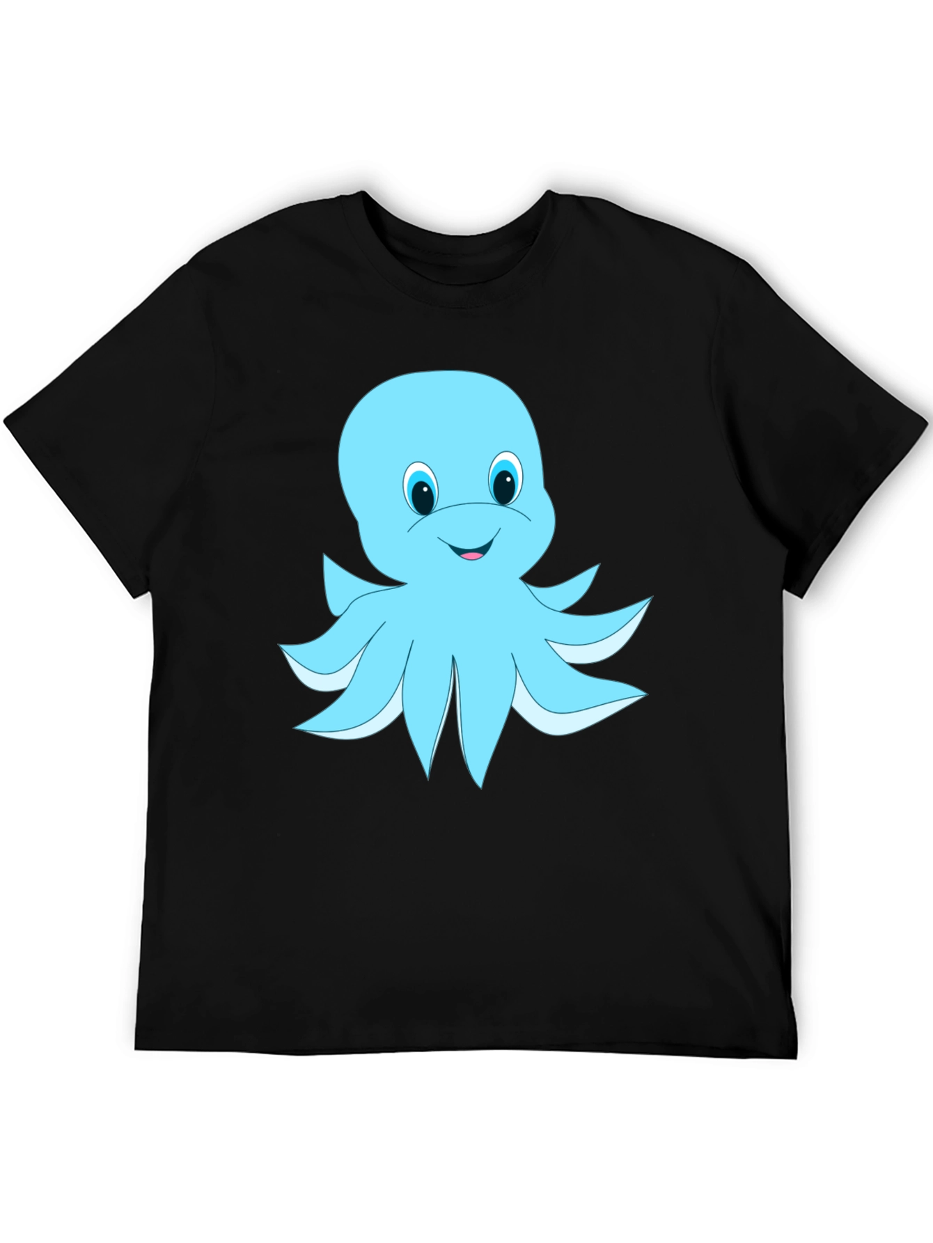 Blue Octopus Graphic Tee - Soft Cotton Blend