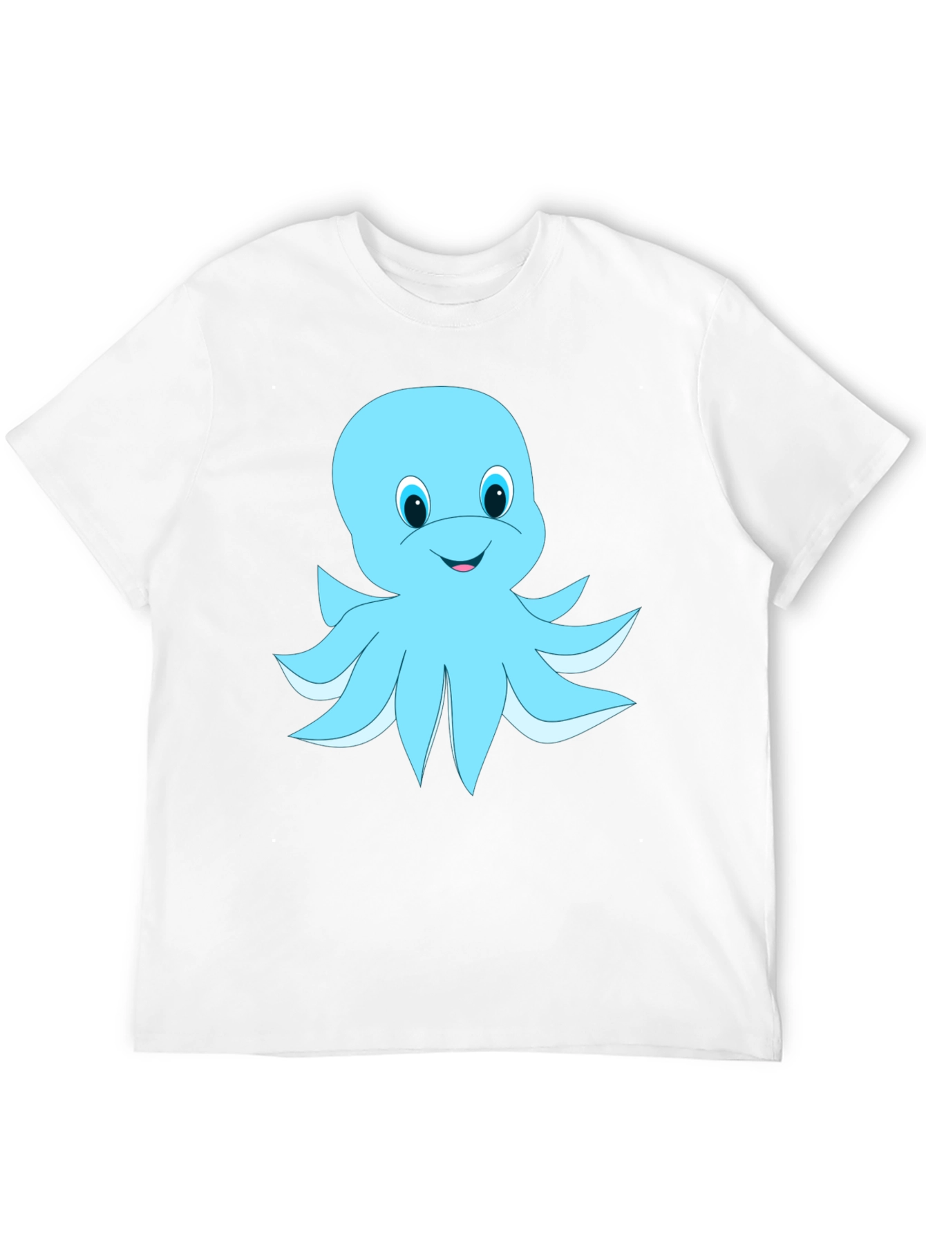 Blue Octopus Graphic Tee - Soft Cotton Blend