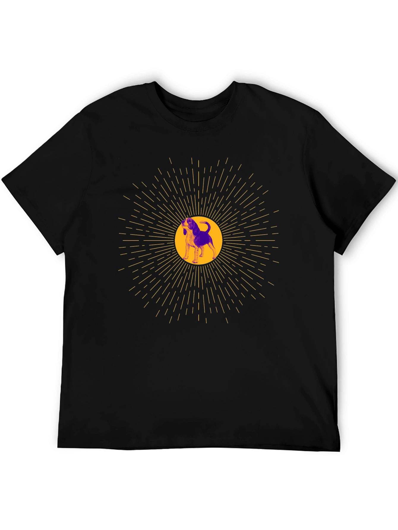 Dog Graphic Tee - Unisex Black Cotton Blend T-Shirt