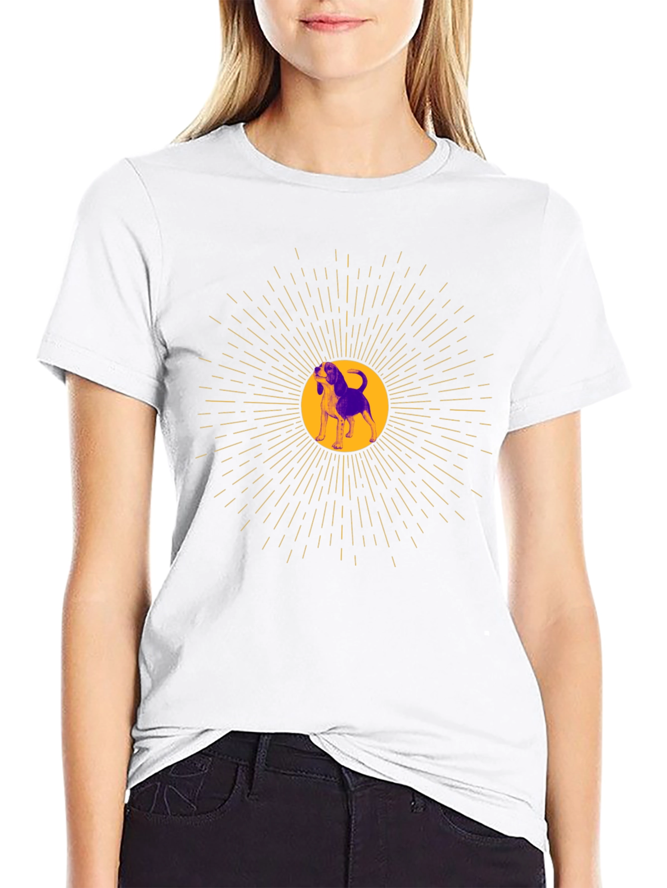 Dog Graphic Tee - Unisex Black Cotton Blend T-Shirt