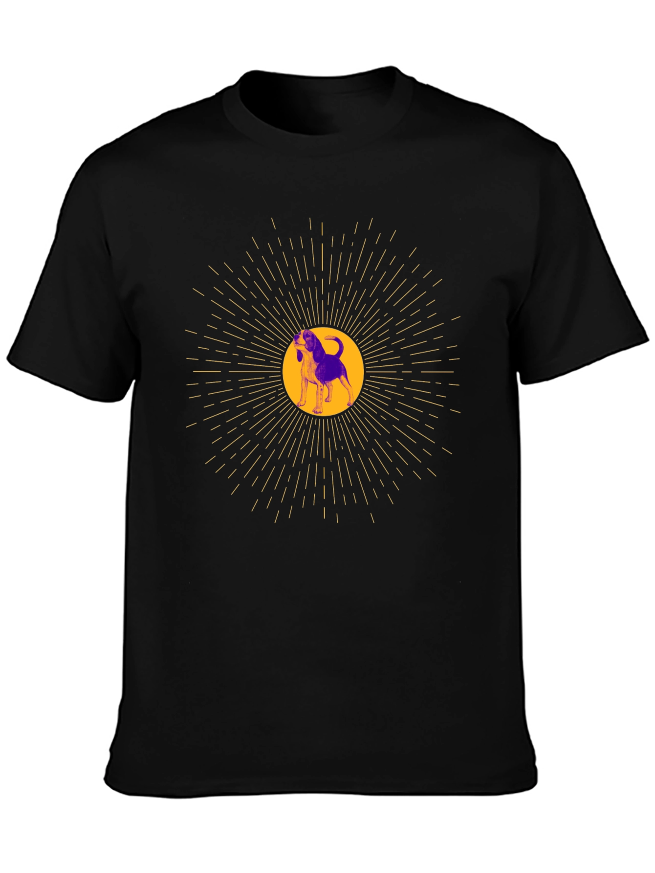 Dog Graphic Tee - Unisex Black Cotton Blend T-Shirt