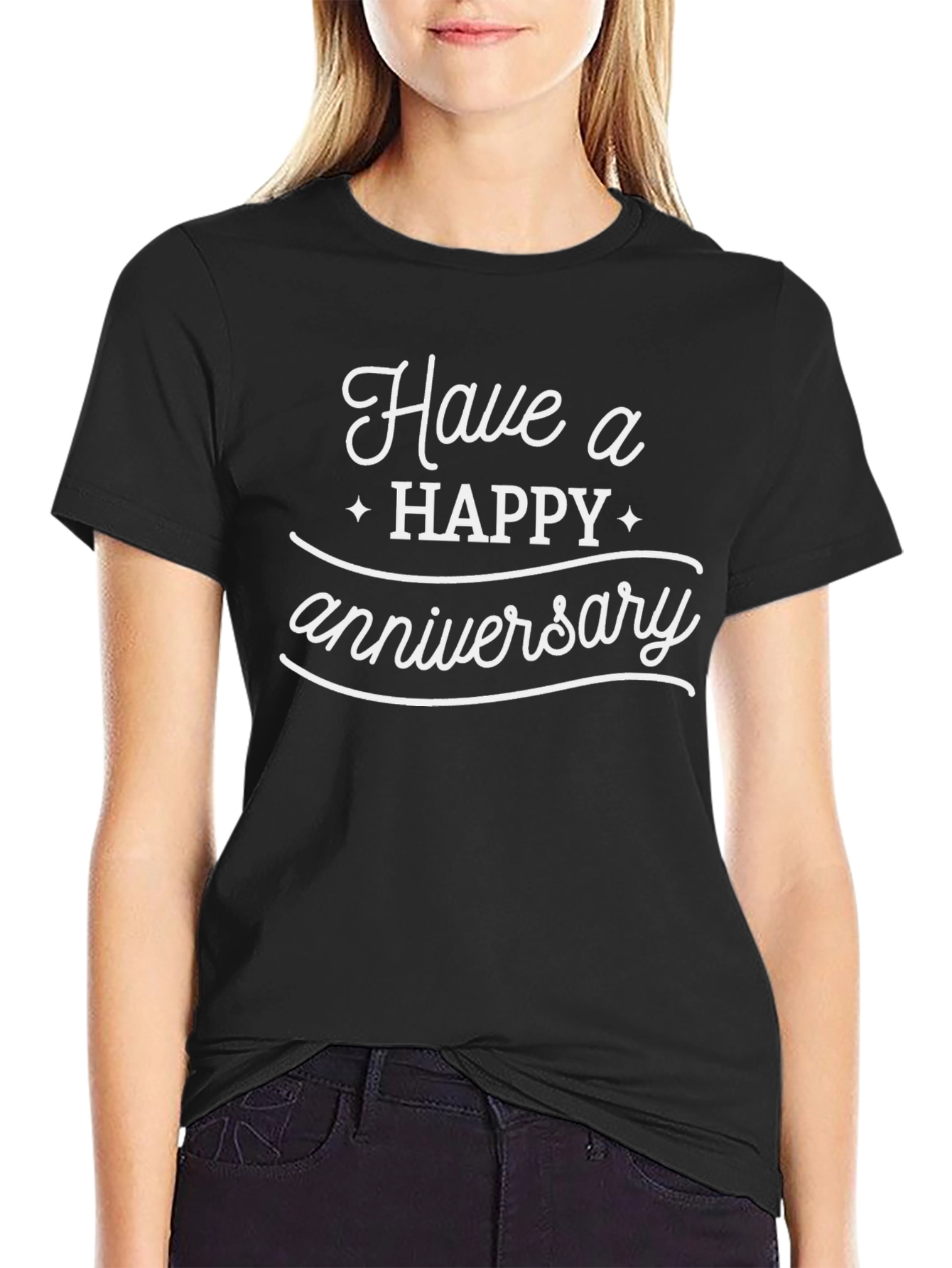 Happy Anniversary Graphic Tee - Black