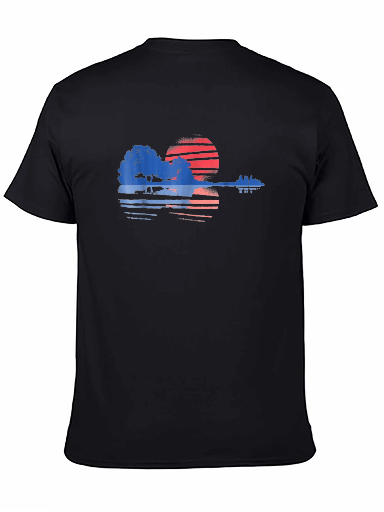 Sunset Guitar Graphic Tee - Black