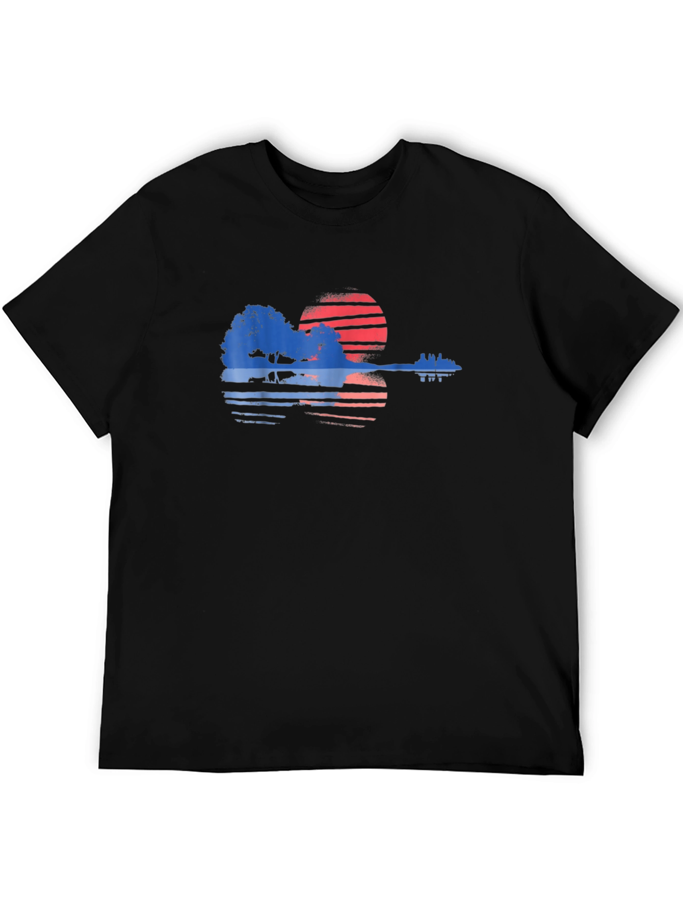 Sunset Guitar Graphic Tee - Black