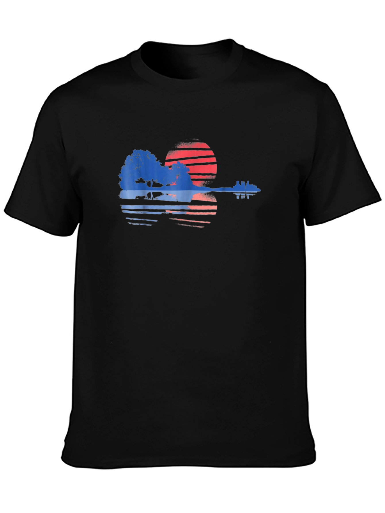 Sunset Guitar Graphic Tee - Black