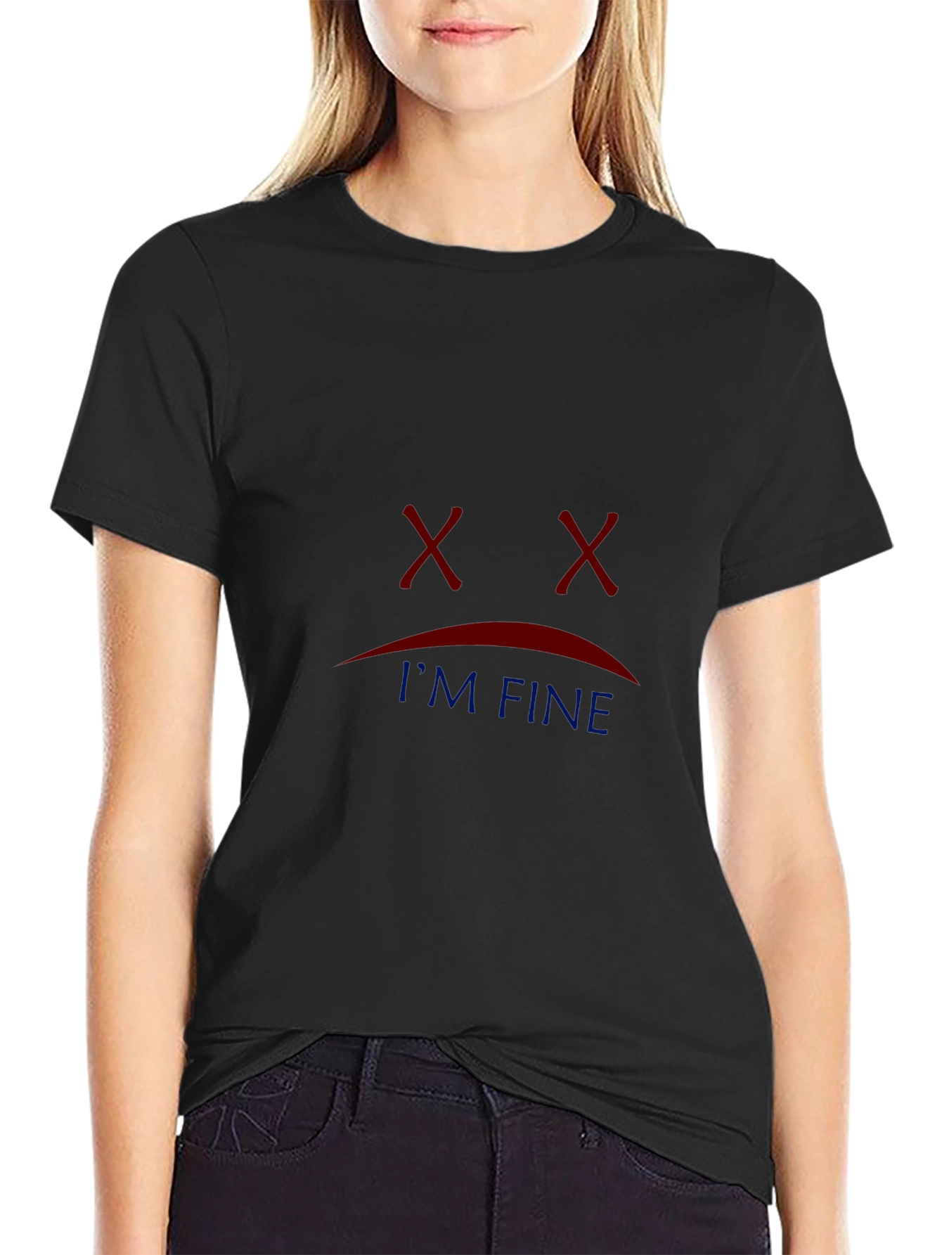 Im Fine Graphic T-Shirt - Black Casual Tee