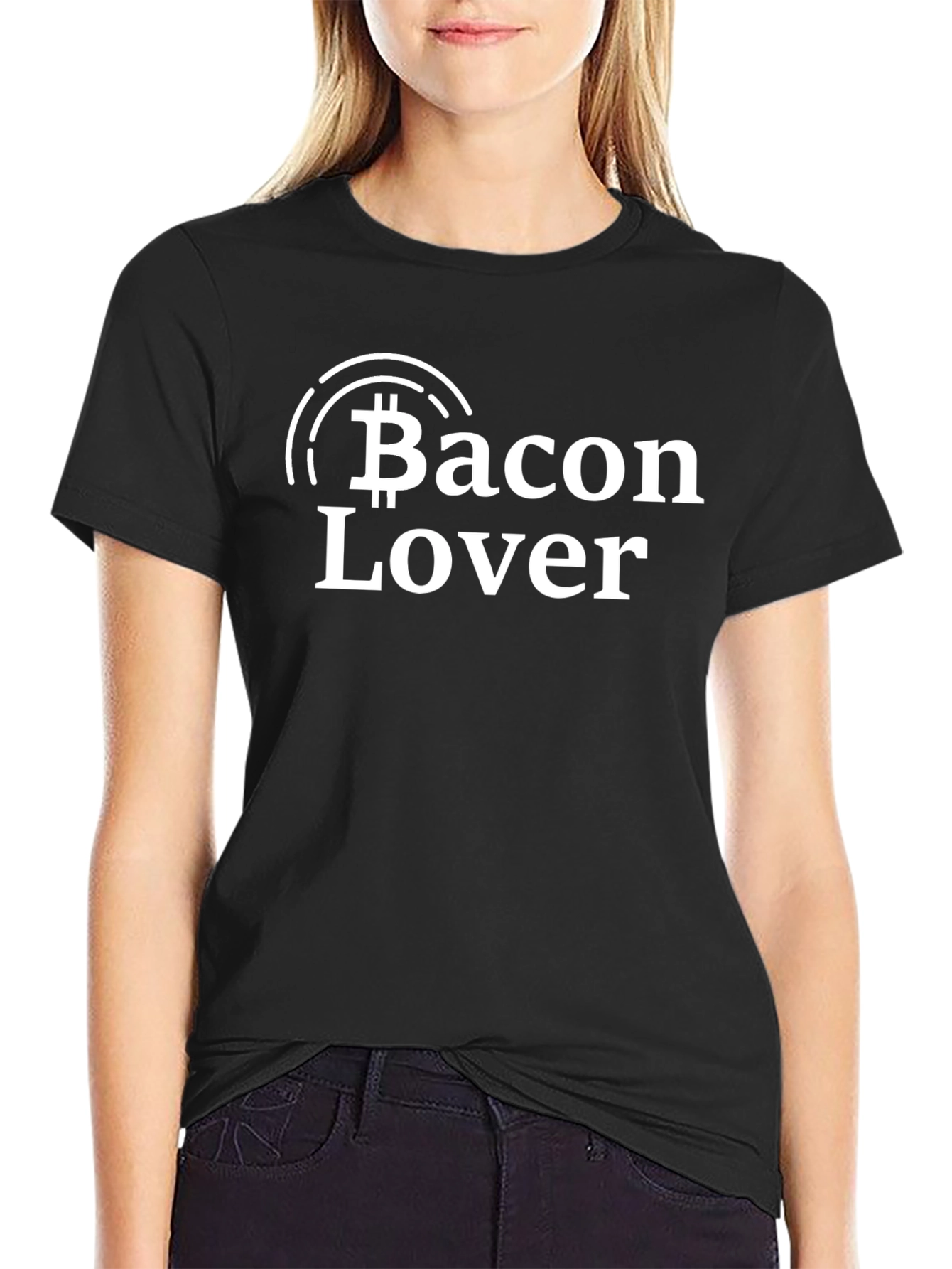 Bacon Lover Bitcoin Style Black T-Shirt